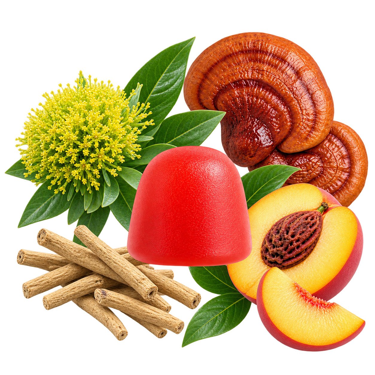   Wonder Calm  —  Summer Peach   Ashwagandha, Reishi, Rhodiola + L-Theanine  ➝ Calm • Mood • Relaxed Focus • Non-Drowsy  
                             