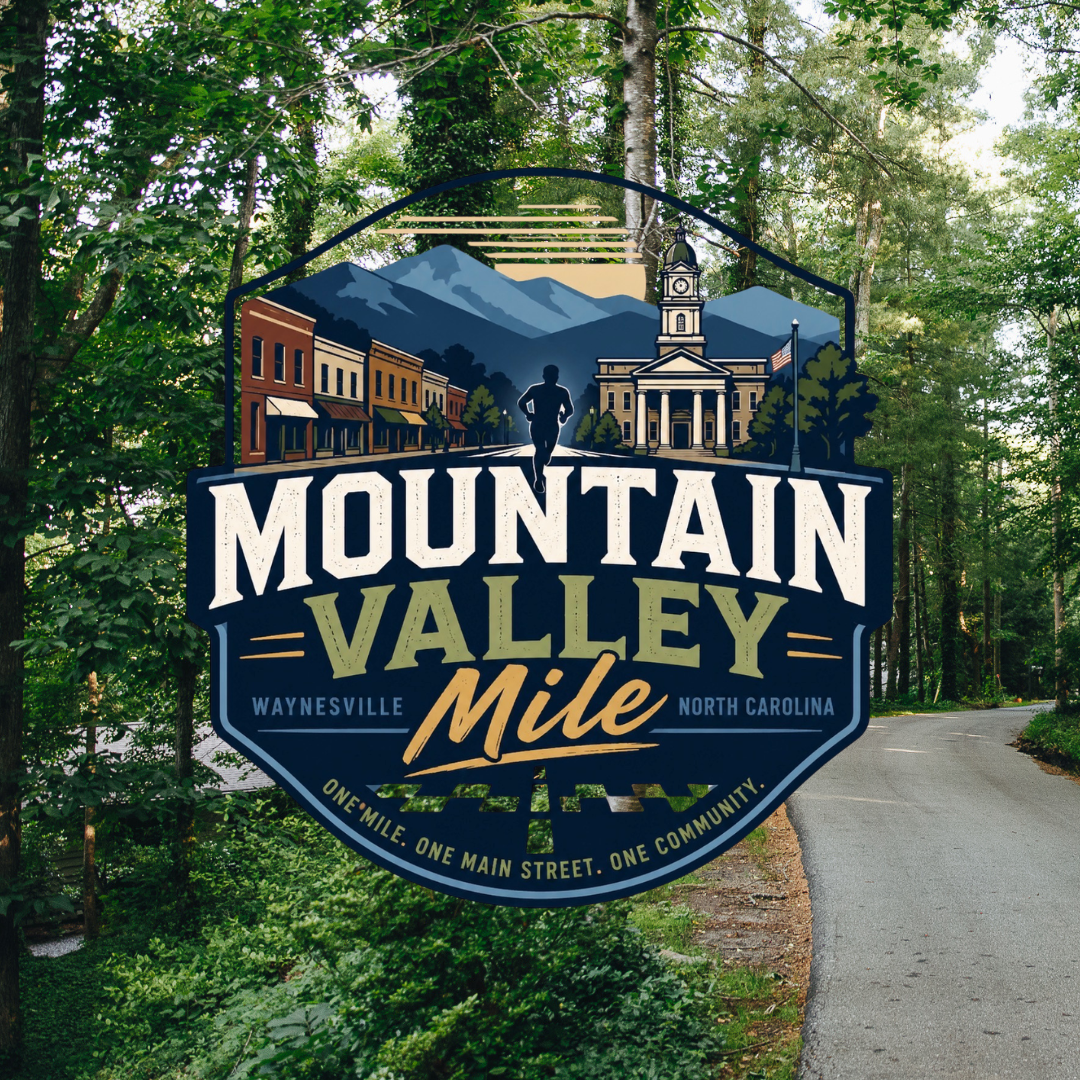 Mountain Valley Mile logo with road in the background