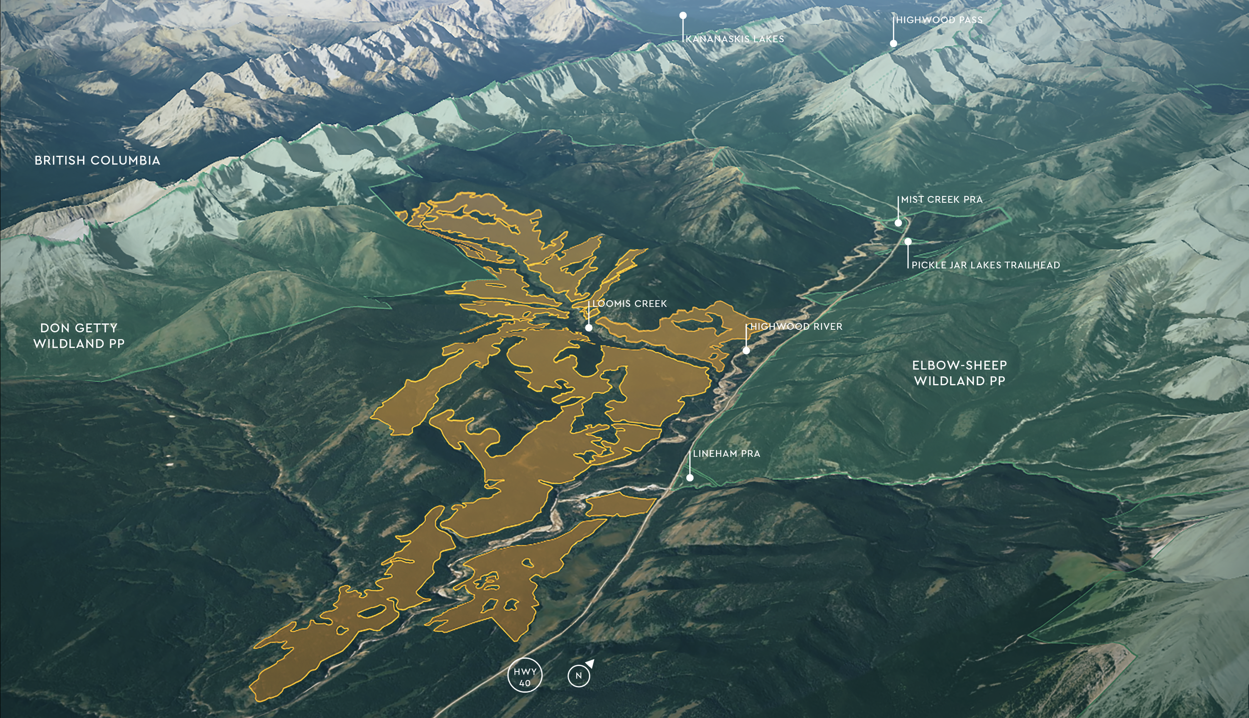 Map of areas to be clear cut logged in Kananaskis Country