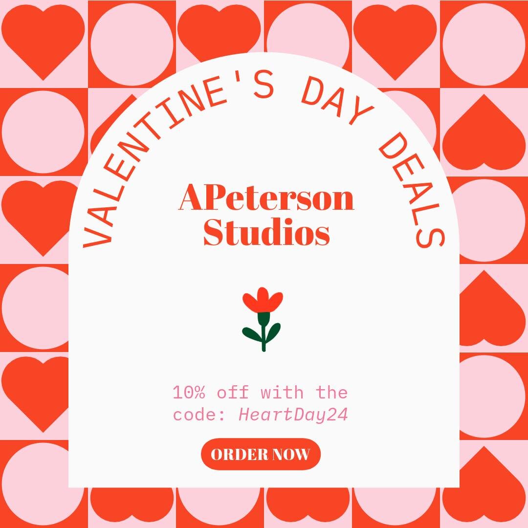 Happy Valentine's Day Everyone! For the next 24 hours, our entire shop will be 10% off. Use promo code HEARTDAY24
Shop Now www.apetersonstudios.com 

 #stickers #valentinesdaygifts #ValentinesDayMagic #valentinesdayideas 
 #sale #SaleAlert