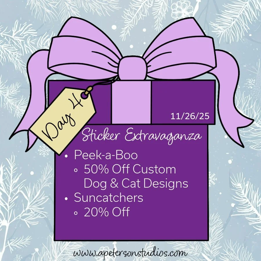 Day 4 of 12 Days of Gifting is here with our Sticker Extravaganza Part 2! Dive into a playful world of Peek-a-Boo Stickers that add a surprise twist to your car and vibrant Suncatchers that brighten any space with a splash of color. Perfect for gifti