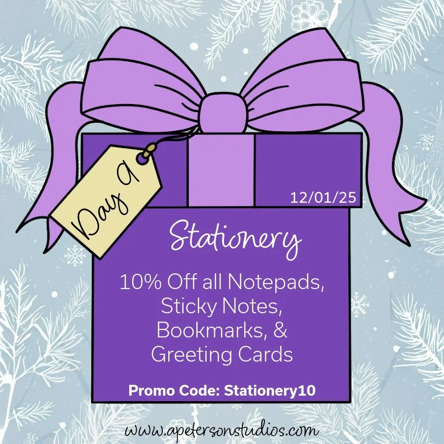 Day 9 of our 12 Days of Gifting is all about putting pen to paper with style! Enjoy 10% off our playful stationery favorites&mdash;Notepads, Sticky Notes, Bookmarks, and Greeting Cards. Perfect for jotting down your dreams, marking your place, or sen