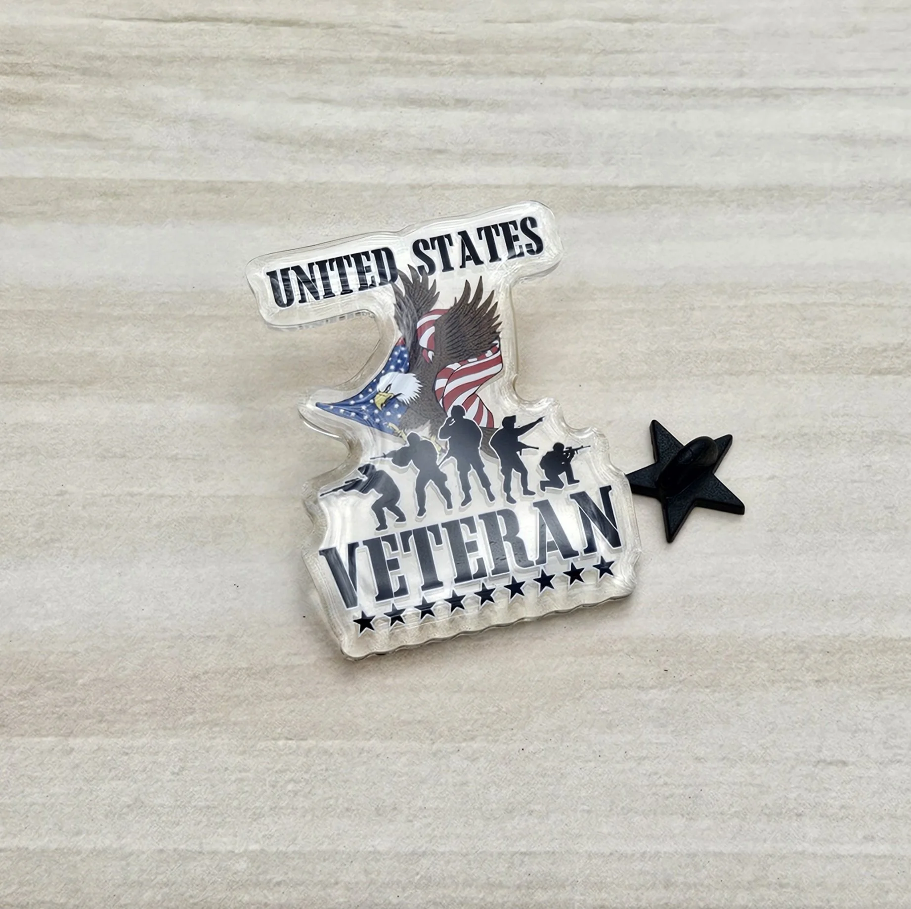 United States Veteran Acrylic Pin