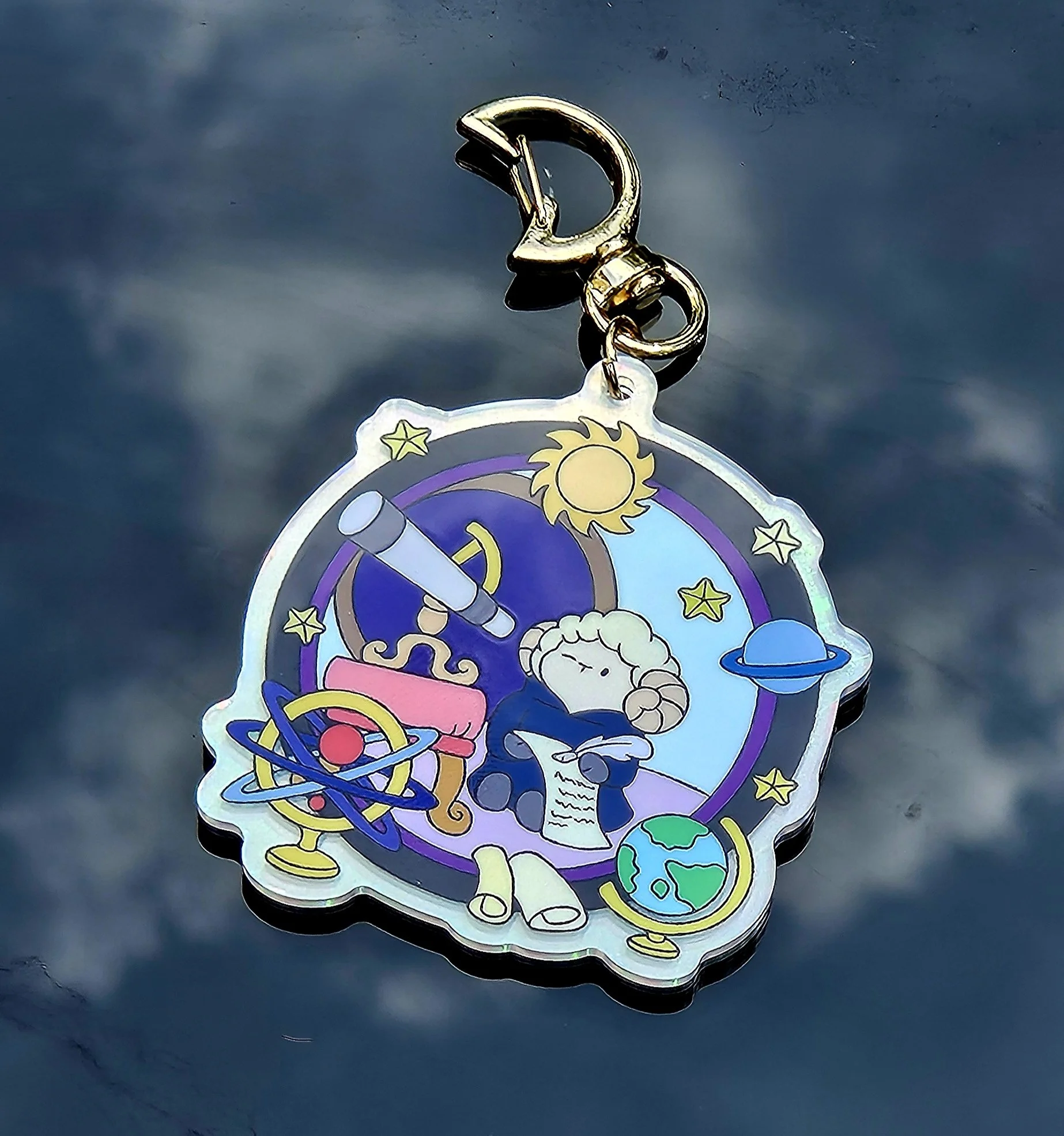 Searching the Stars Holographic Keychain