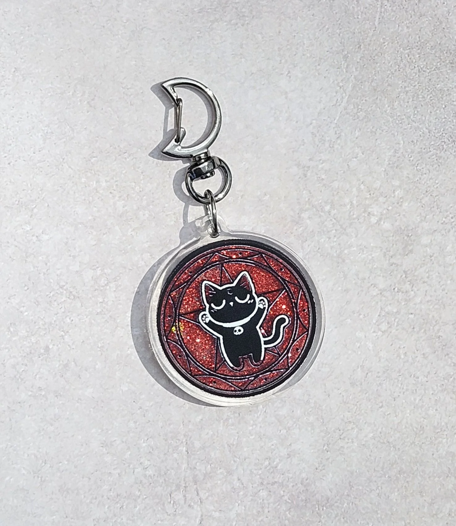Mystical Cat Glitter-Sand Keychain