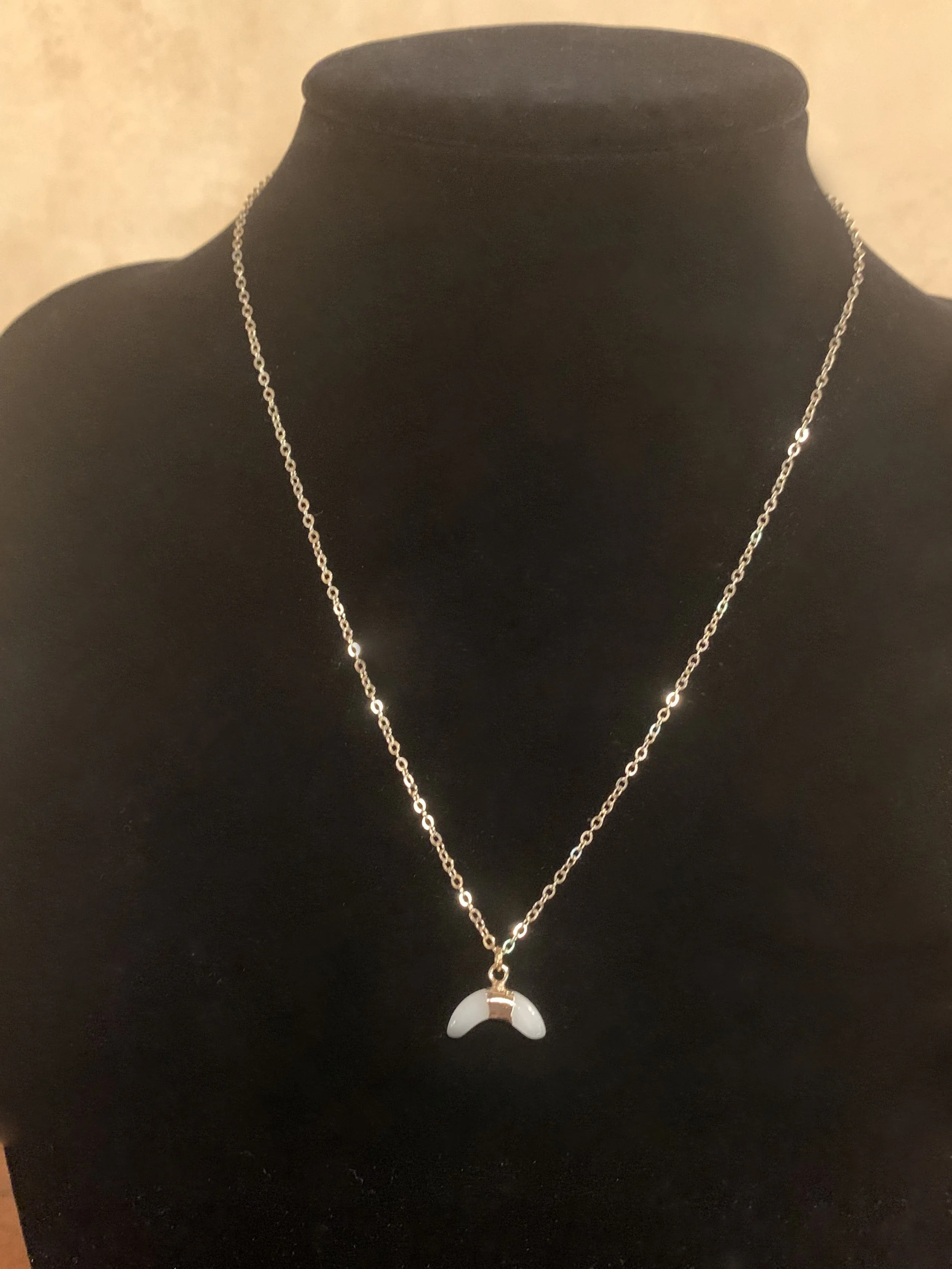 Good Luck Mother of pearl  mini horn pendant