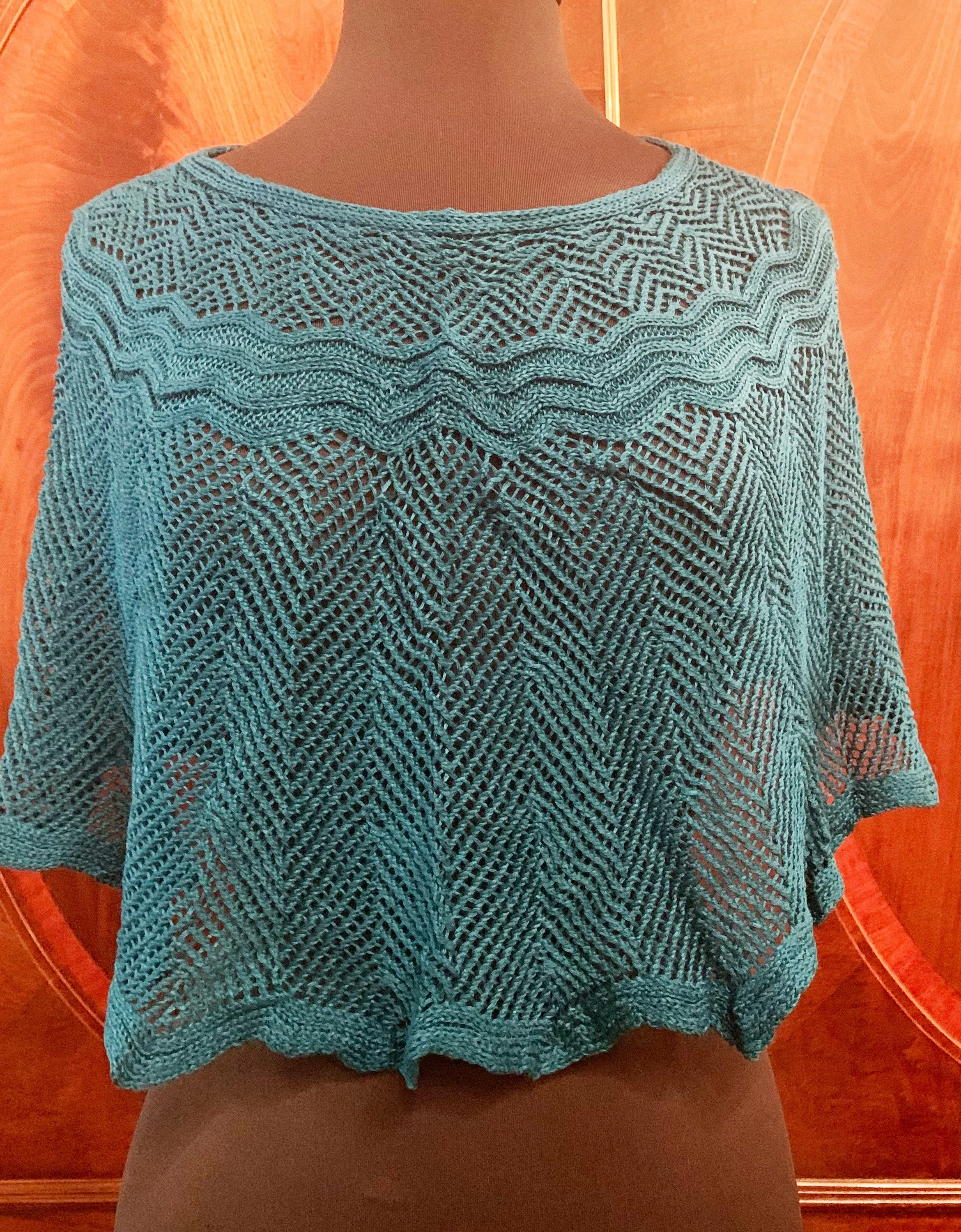 Vintage Mesh Shoulder Coverer-Teal