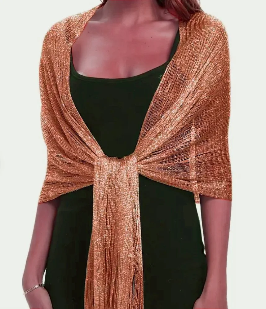 Evening Scarf-Copper with Sparkles