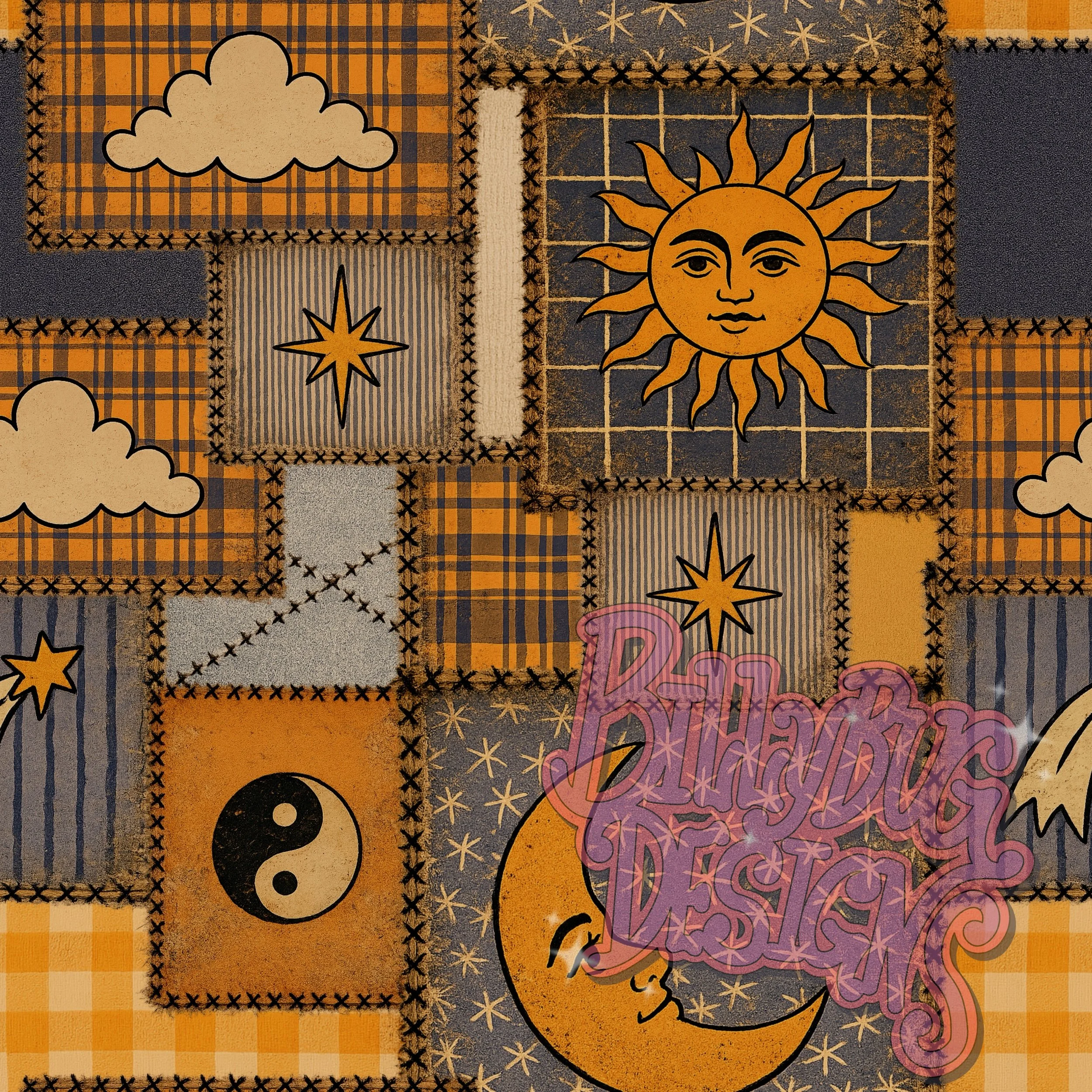 Celestial patchwork vintage