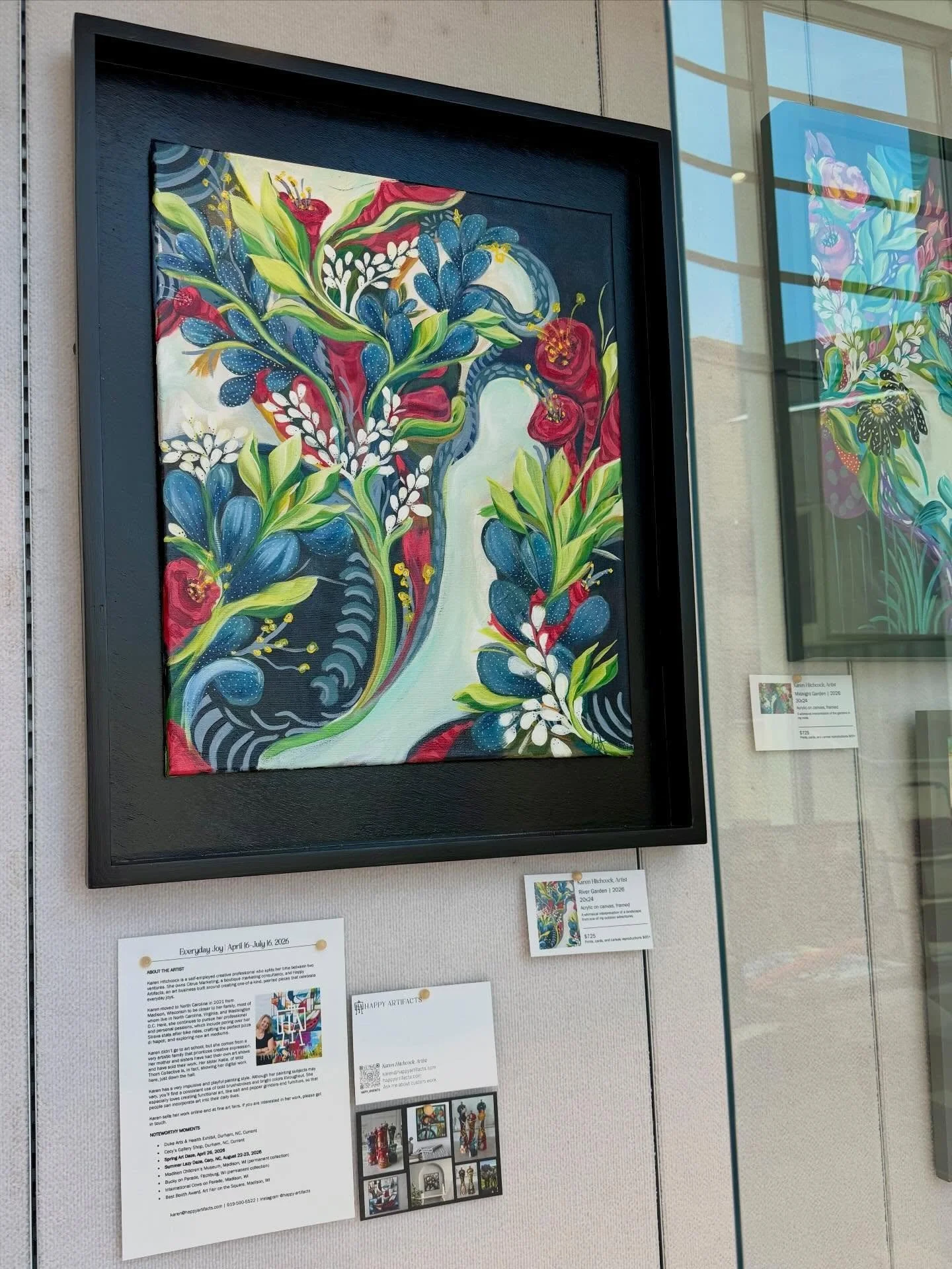 &ldquo;Everyday Joy&rdquo; exhibit, now at Arts and Health at Duke, up until July 16. It&rsquo;s always validating when I&rsquo;m chosen for an exhibit or fine art fair and I never take these opportunities for granted. If you need to be at the hospit
