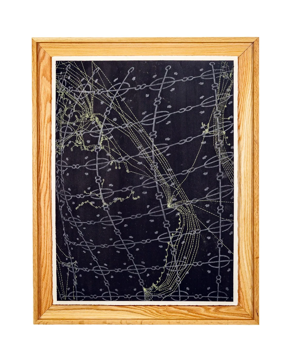 Crossroads to the Power of 10: Cephalopod Ink, Graphite, Transfer on Paper