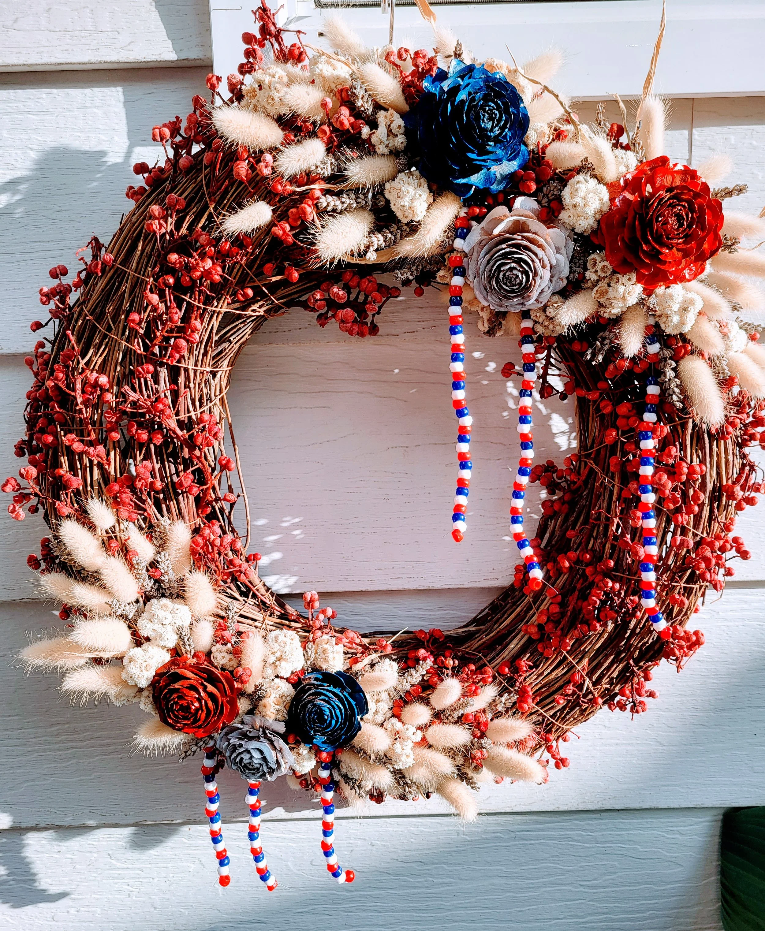 Red, White and Blue Flowers