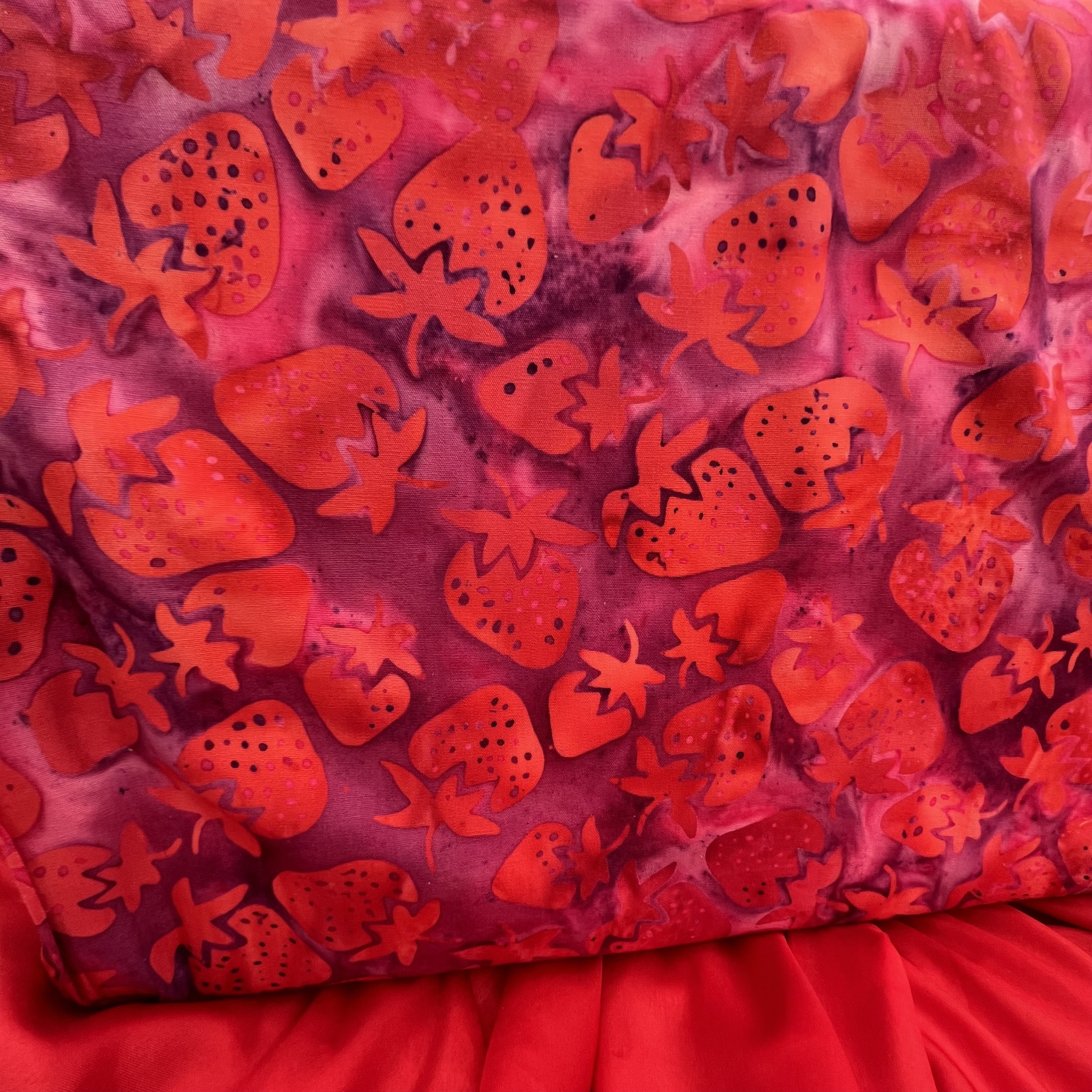 Bali Island Batik Fabric Garden Delight Strawberries