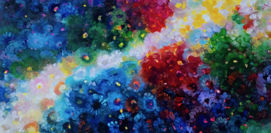 flower galaxy | 48 x 96" | oil on canvas