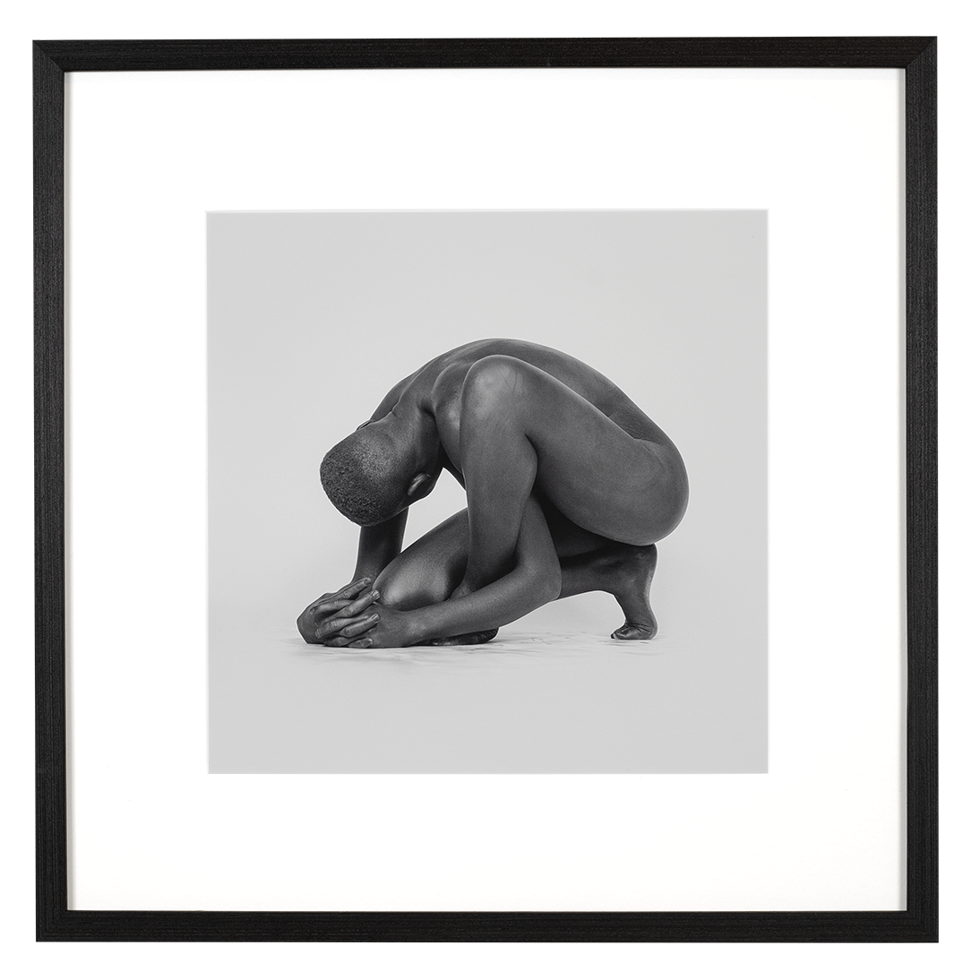 Framed black and white photographic portrait