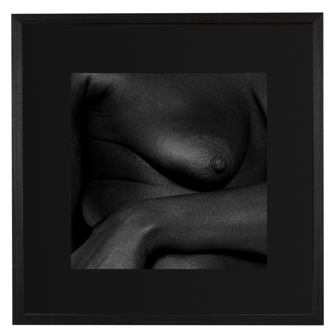 Framed black and white photographic portrait