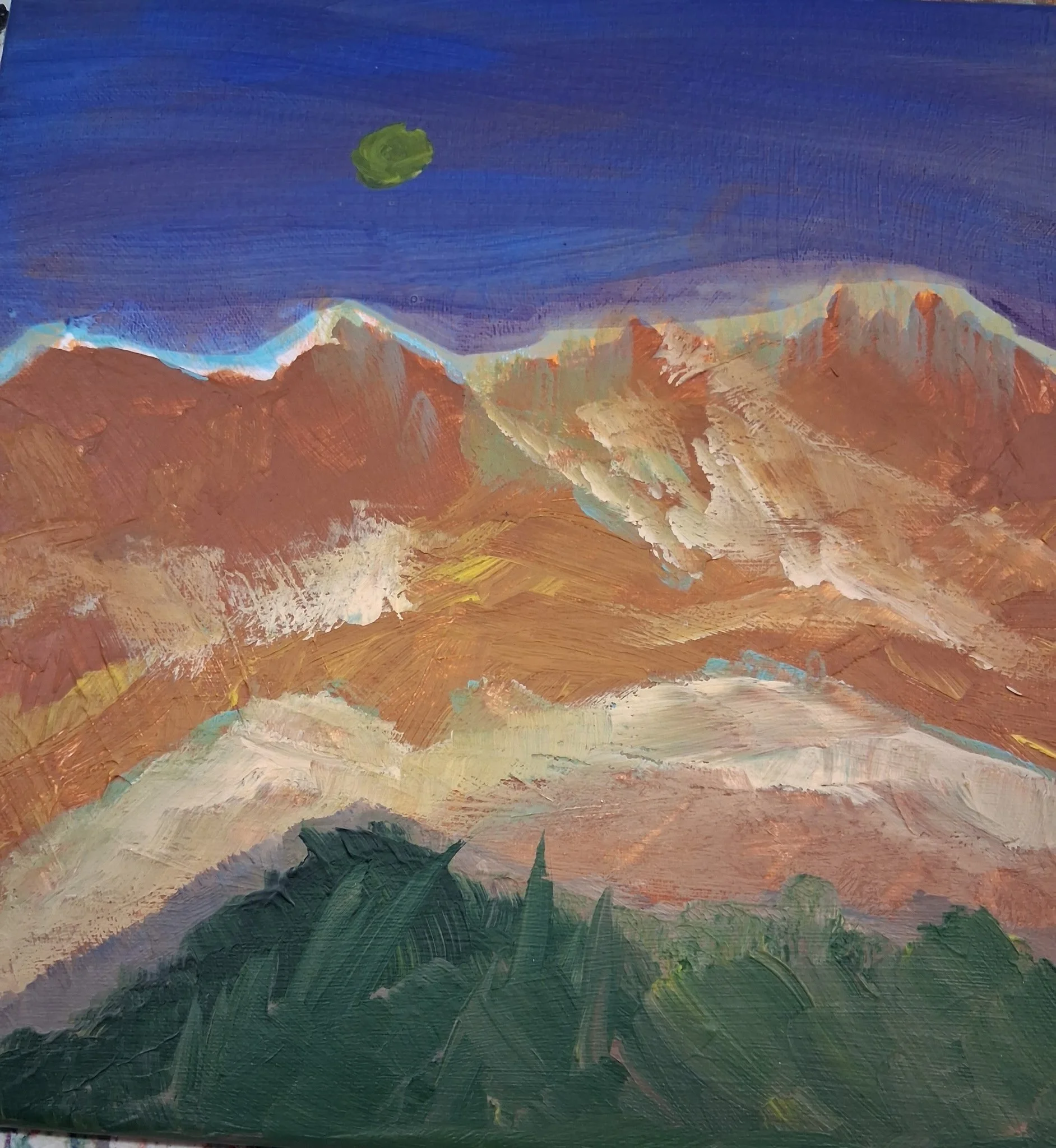 Midnight Full Moon Over the Mountains