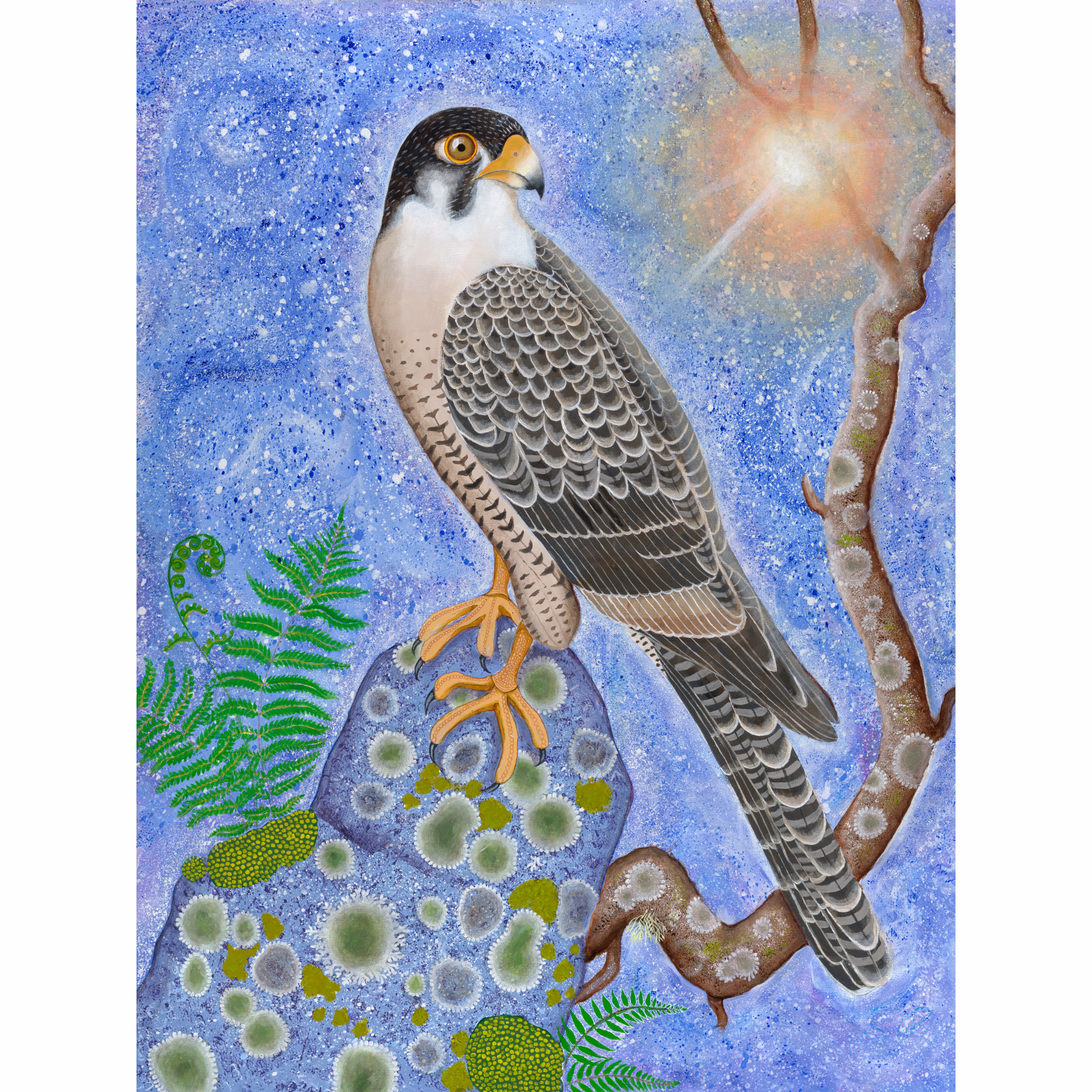 Original Painting "On Top of the World" (Peregrine Falcon)