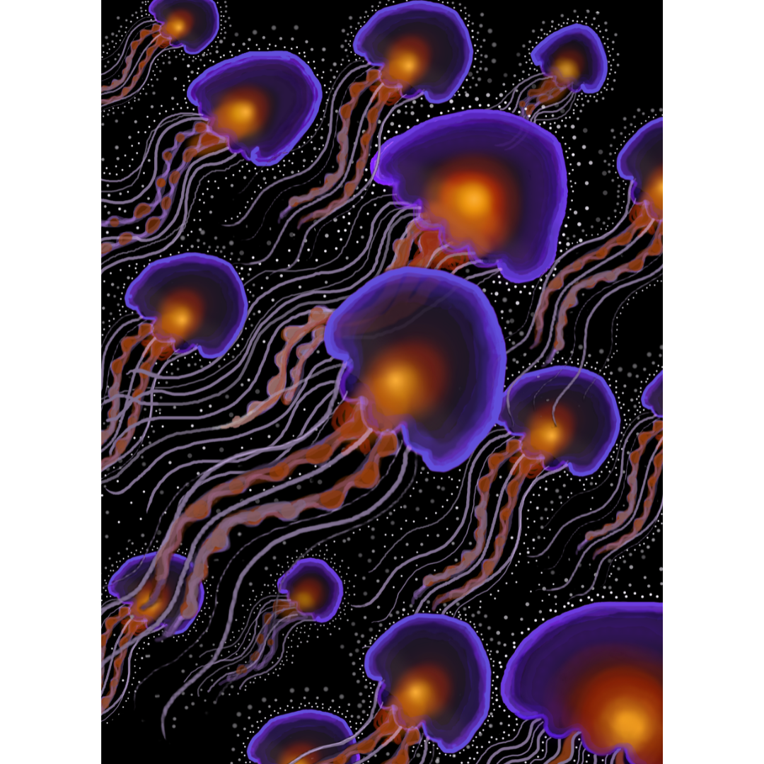 "Jellies", Digital work.  Prints and cards available in store.  