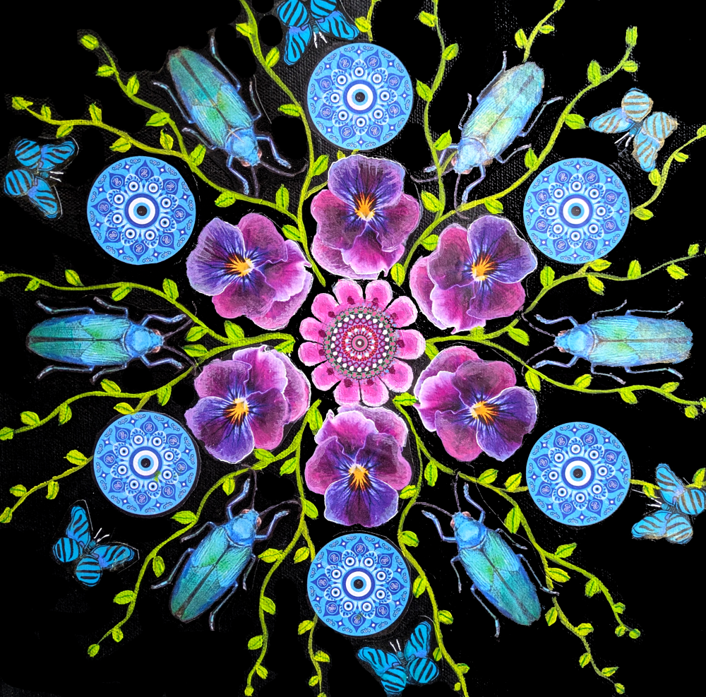 "Slumber", 12" x 12", Mixed media on canvas.  Available in shop.  