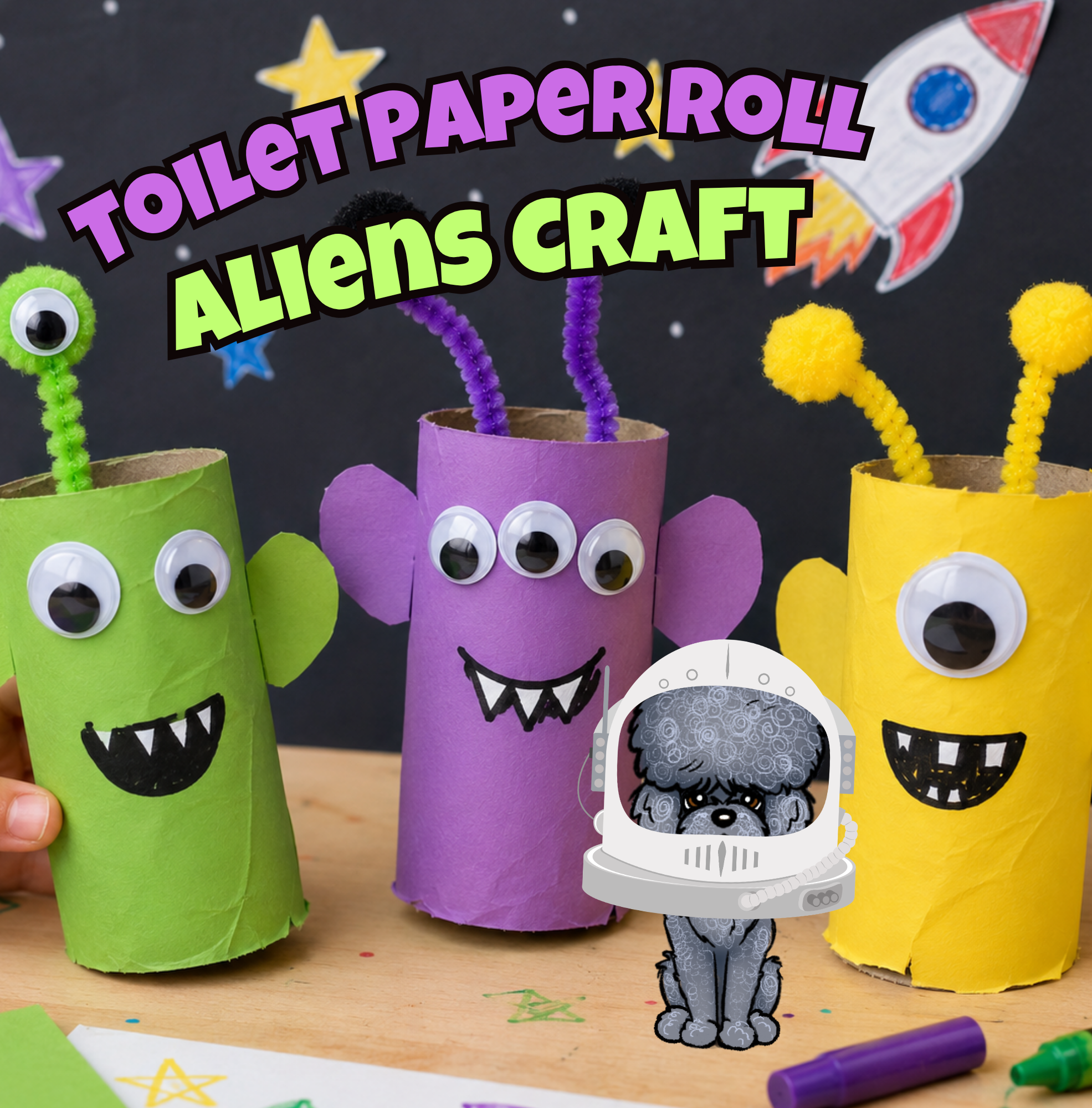 Easy Alien Craft For Kids Inspired by Space Friends Forever