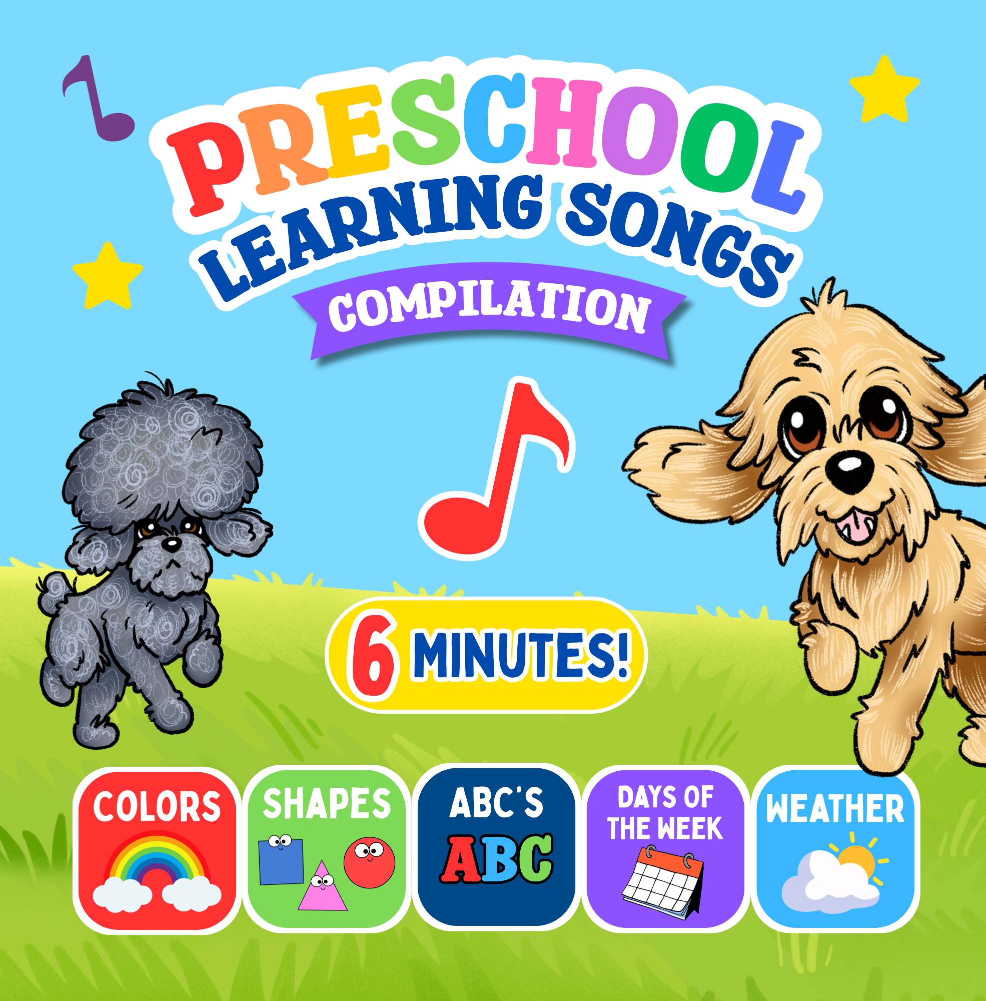 Preschool Learning Songs for Toddlers | Fun Educational Compilation with Hunny &amp; Koko