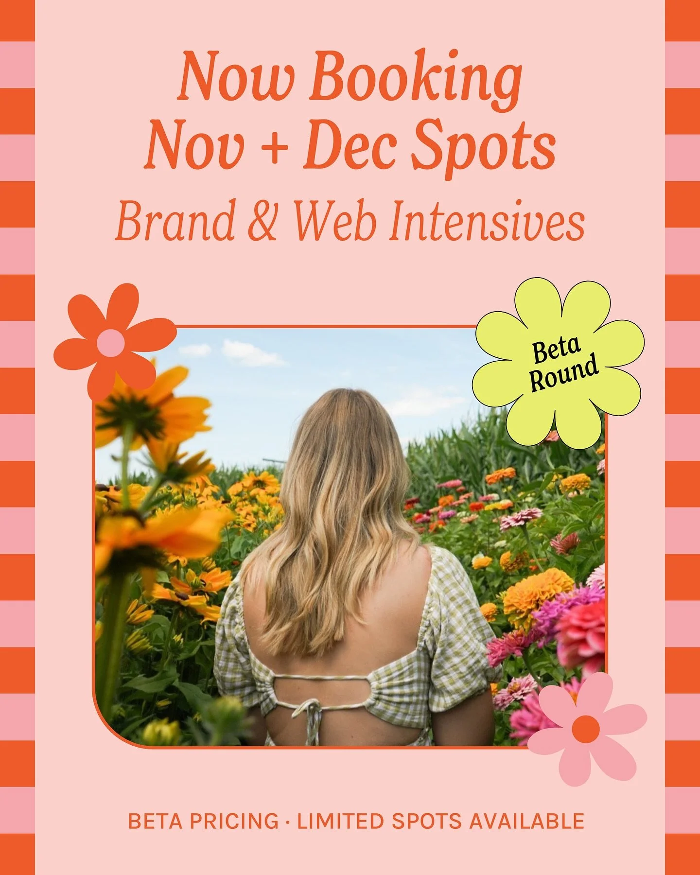✨Hey creative business owners, this one&rsquo;s for you✨

If your brand feels DIY, inconsistent, or just not you anymore, here&rsquo;s your sign 👀

My new and improved Flower Field Brand &amp; Web Intensives are now open for November + December, wit