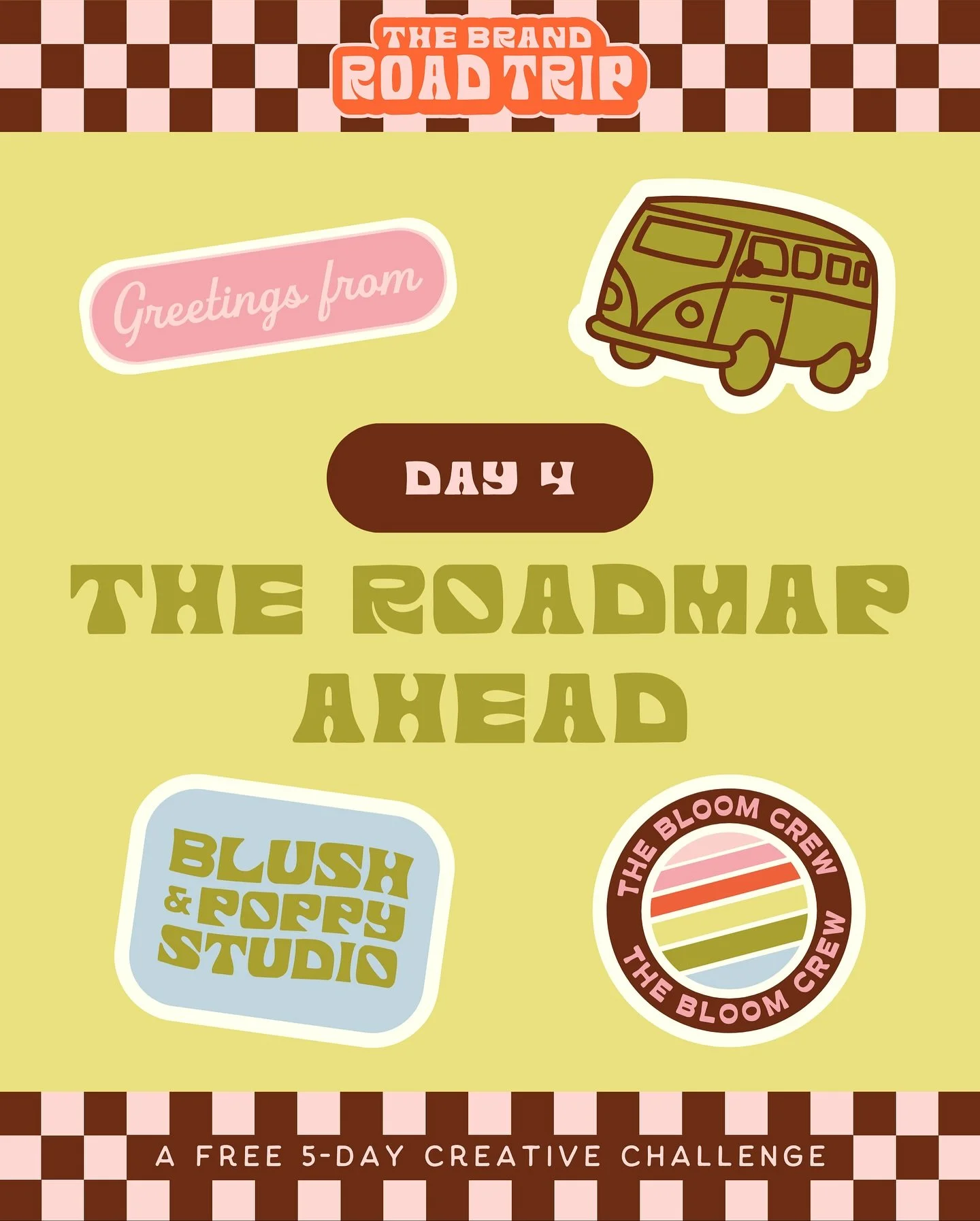 We&rsquo;ve officially pulled into The Roadmap Ahead for Day 4 of The Brand Road Trip! 🚌🌸

Yesterday we got clear on who you&rsquo;re creating for, today we&rsquo;re shifting gears and mapping out where you want your brand to go next 🗺️

Because y