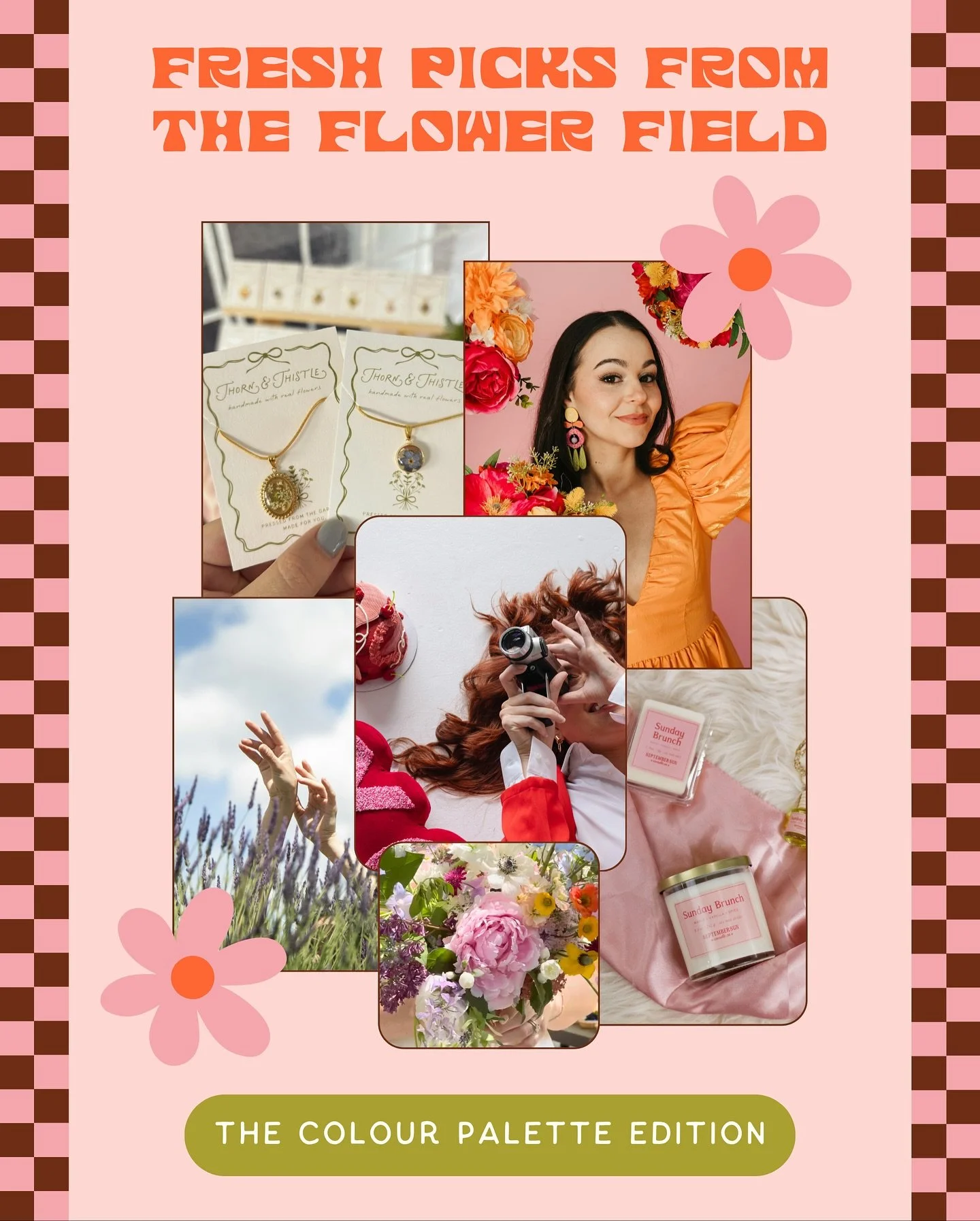 Fresh picks from The Flower Field 🌸

A little roundup of the colour palettes behind some of my recent client projects &mdash; soft tones, bold accents and a few fun mixes I&rsquo;ve been obsessed with lately! 

Which palette is totally your vibe? 🎨