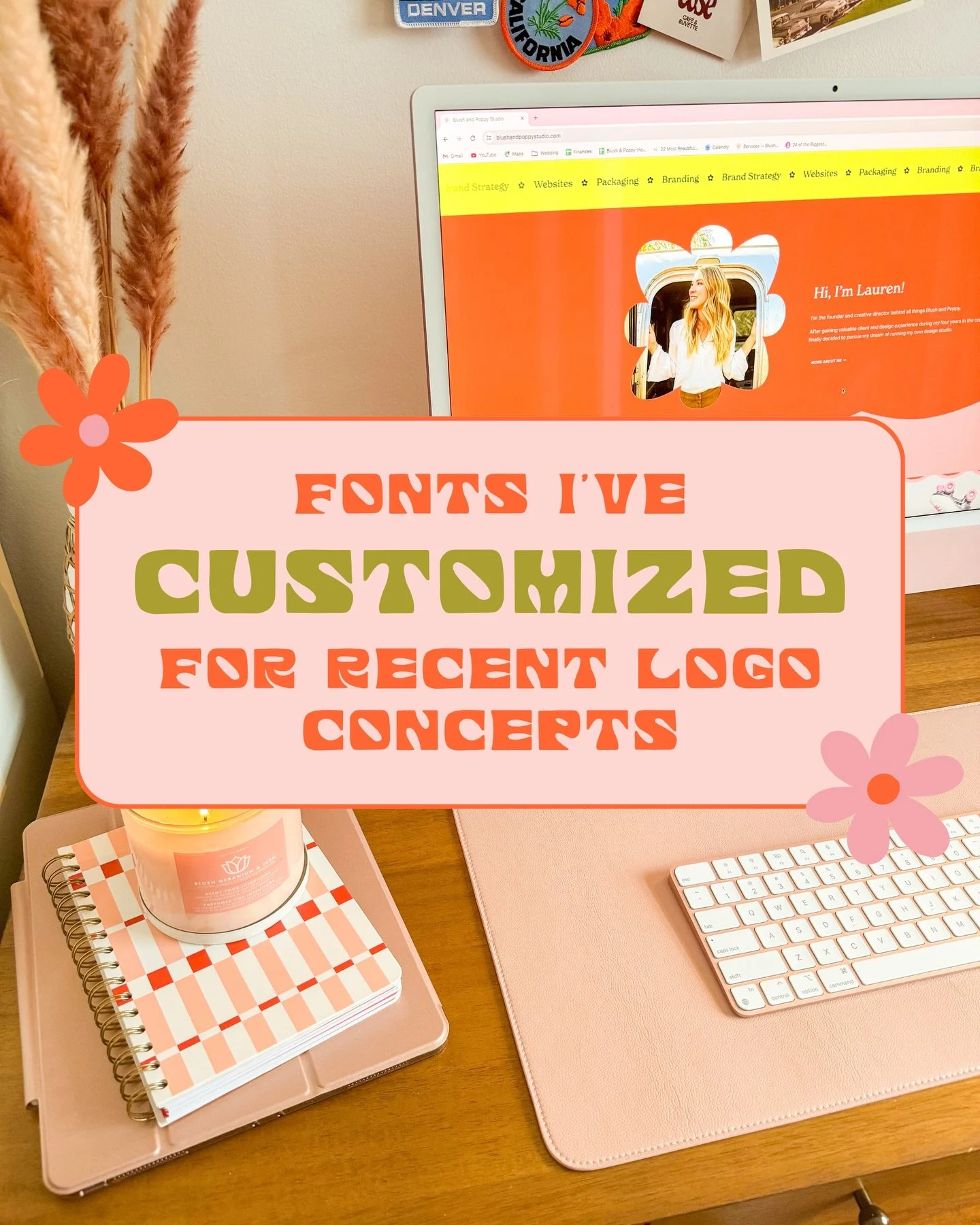 A little peek behind the scenes at some fonts I&rsquo;ve customized for recent logo concepts 🌸

I almost never use a font exactly as is for logos.

I&rsquo;m usually tweaking spacing, adjusting curves, modifying letterforms, or even combining multip