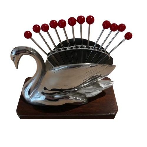 1930s French Swan Cocktail Picks