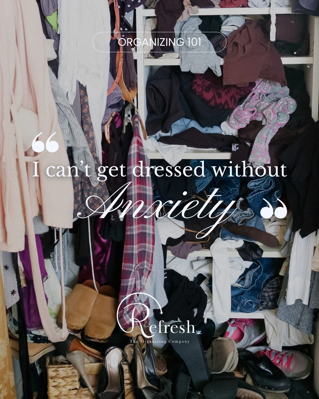 When your closet gives you anxiety instead of confidence, it's time for a change.

POV: You can't get dressed without stress. Your closet is overflowing, but you have "nothing to wear." Sound familiar?

Here's how we'd transform it:
✨ Sort 