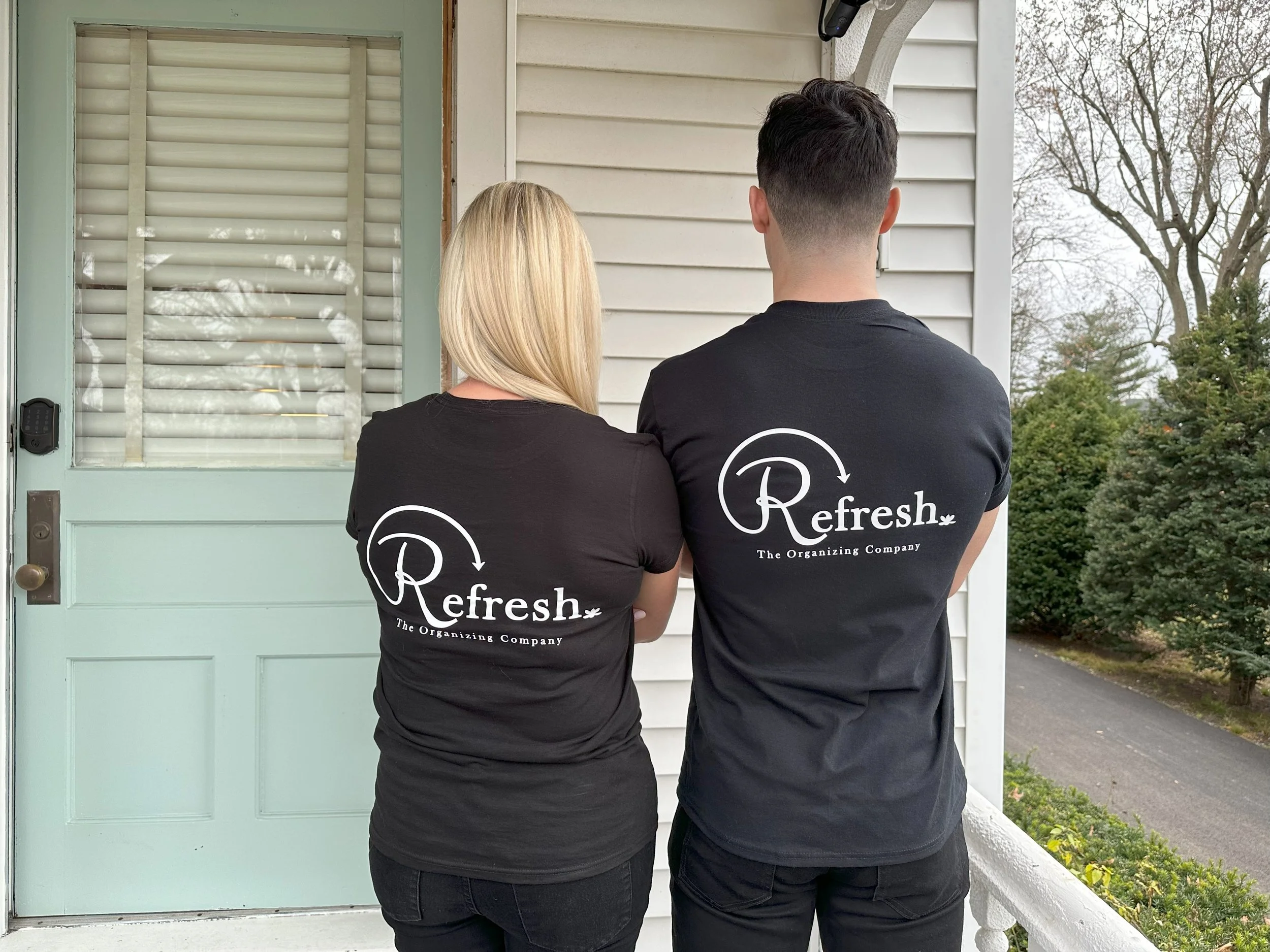 Crew members showing off our new branded clothing.
