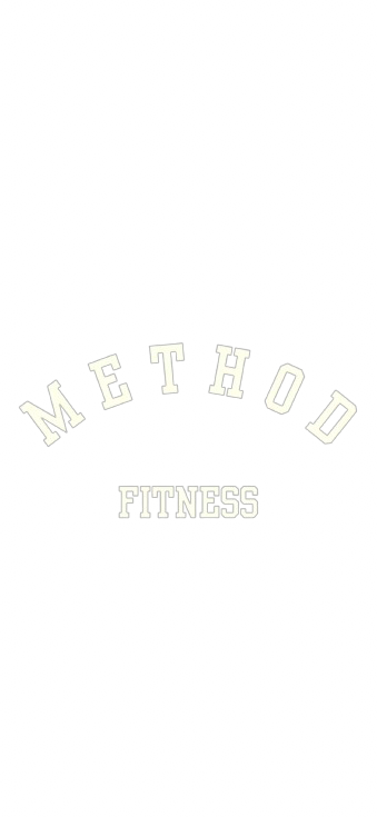 Method fitness logo on a black background representing in-home and virtual personal training services.