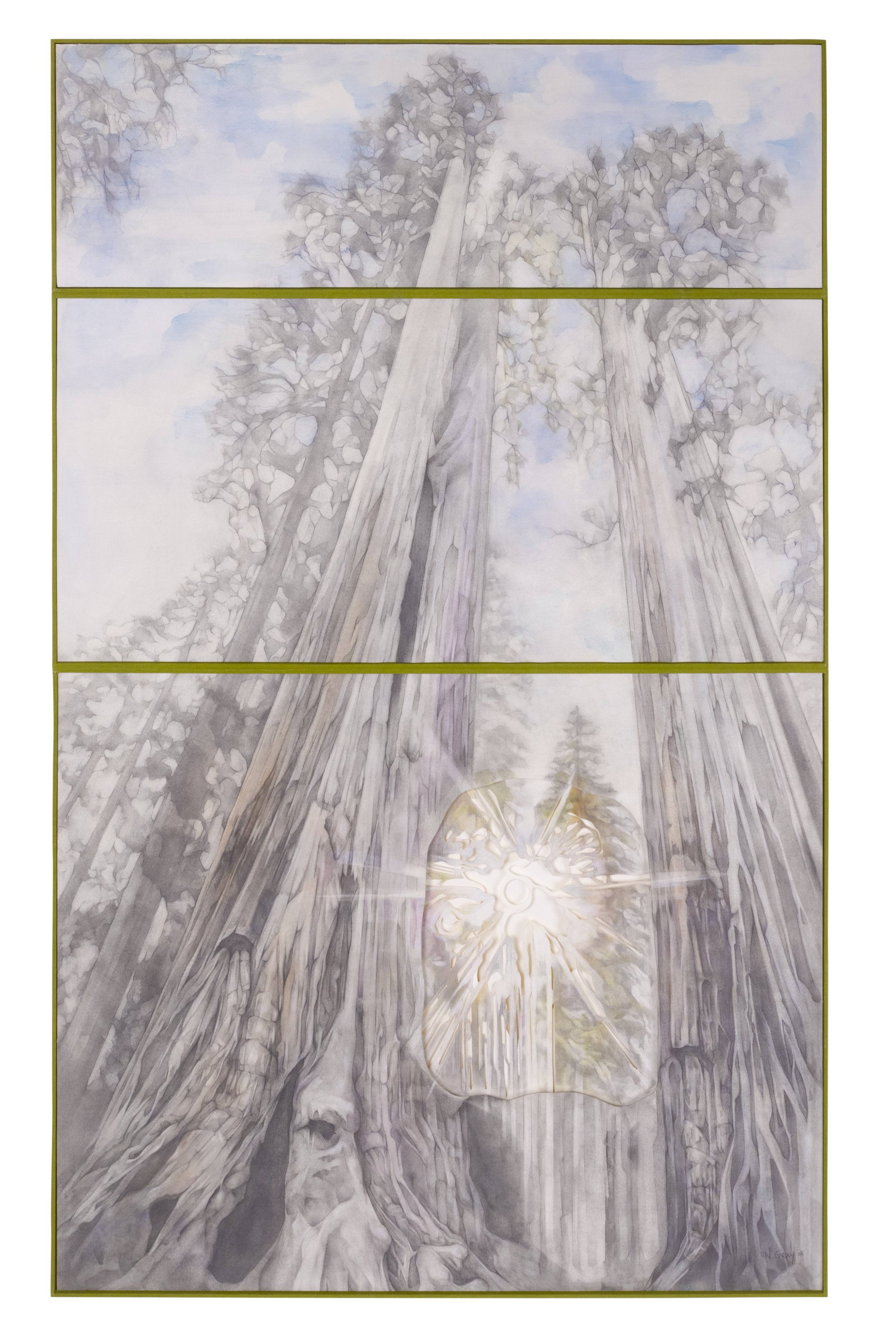 Graphite, watercolor and cut paper
50 x 31 inches when fully opened