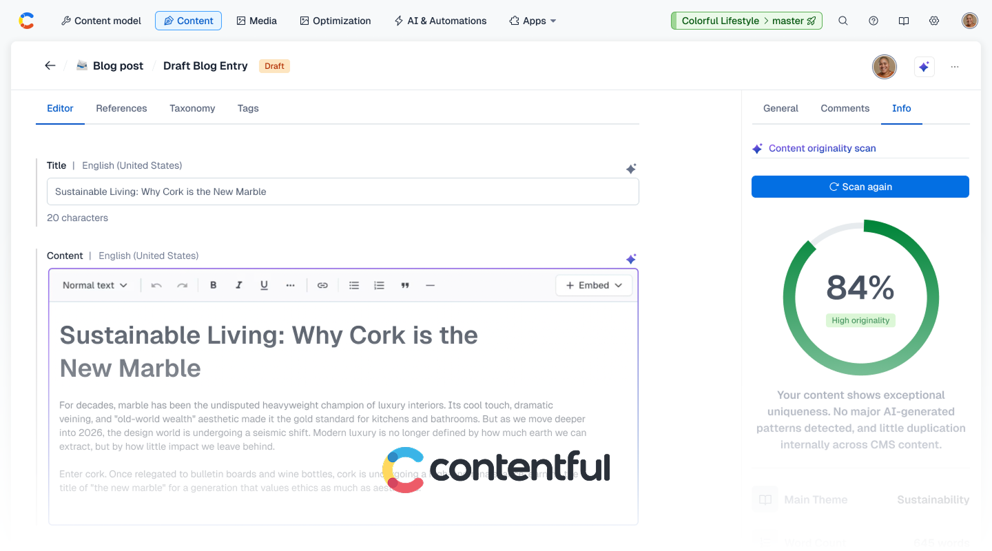 Contentful AI Features (UX/UI/Figma)