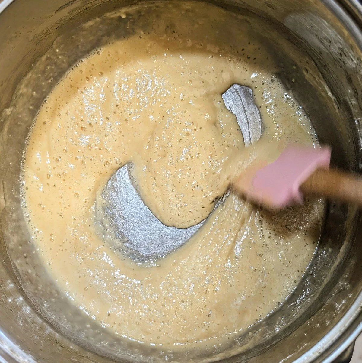 Blond roux being cooked for velouté sauce