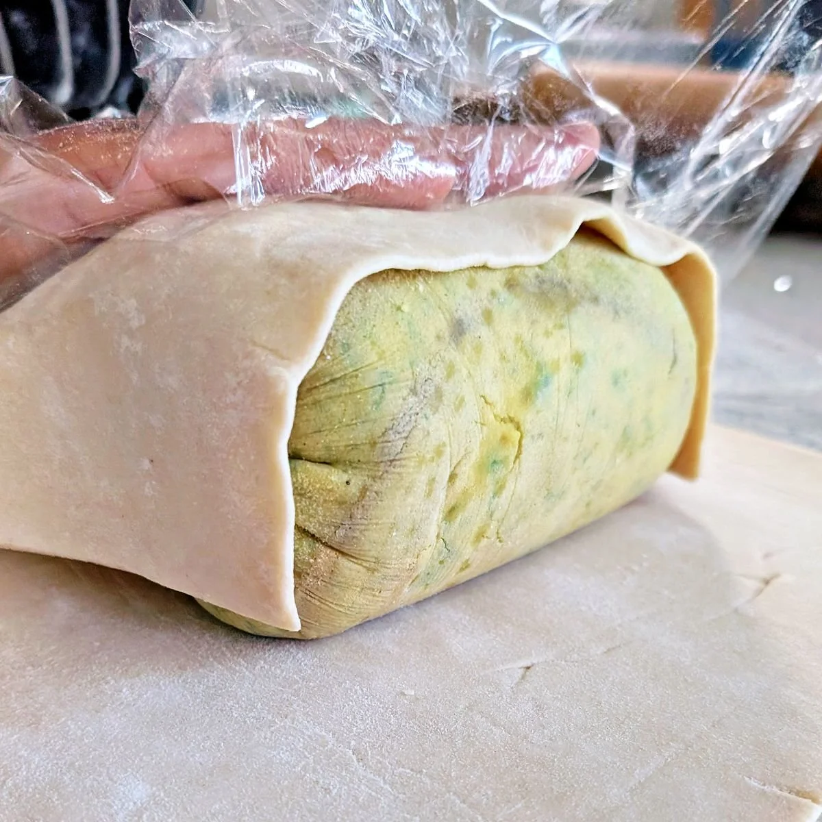 Puff pastry folded over the beef Wellington