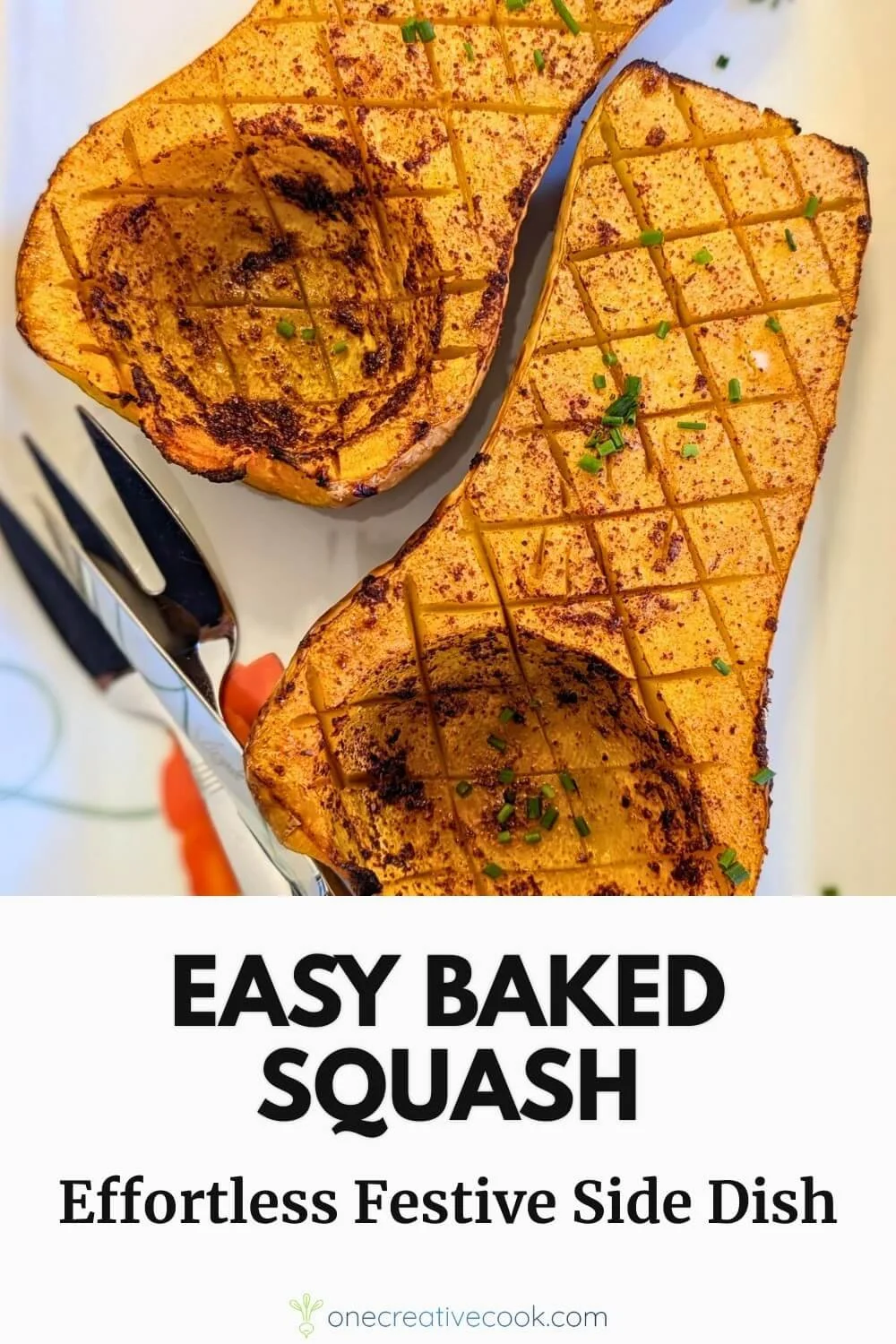 Baked butternut squash with nutmeg and sumac served on a plate