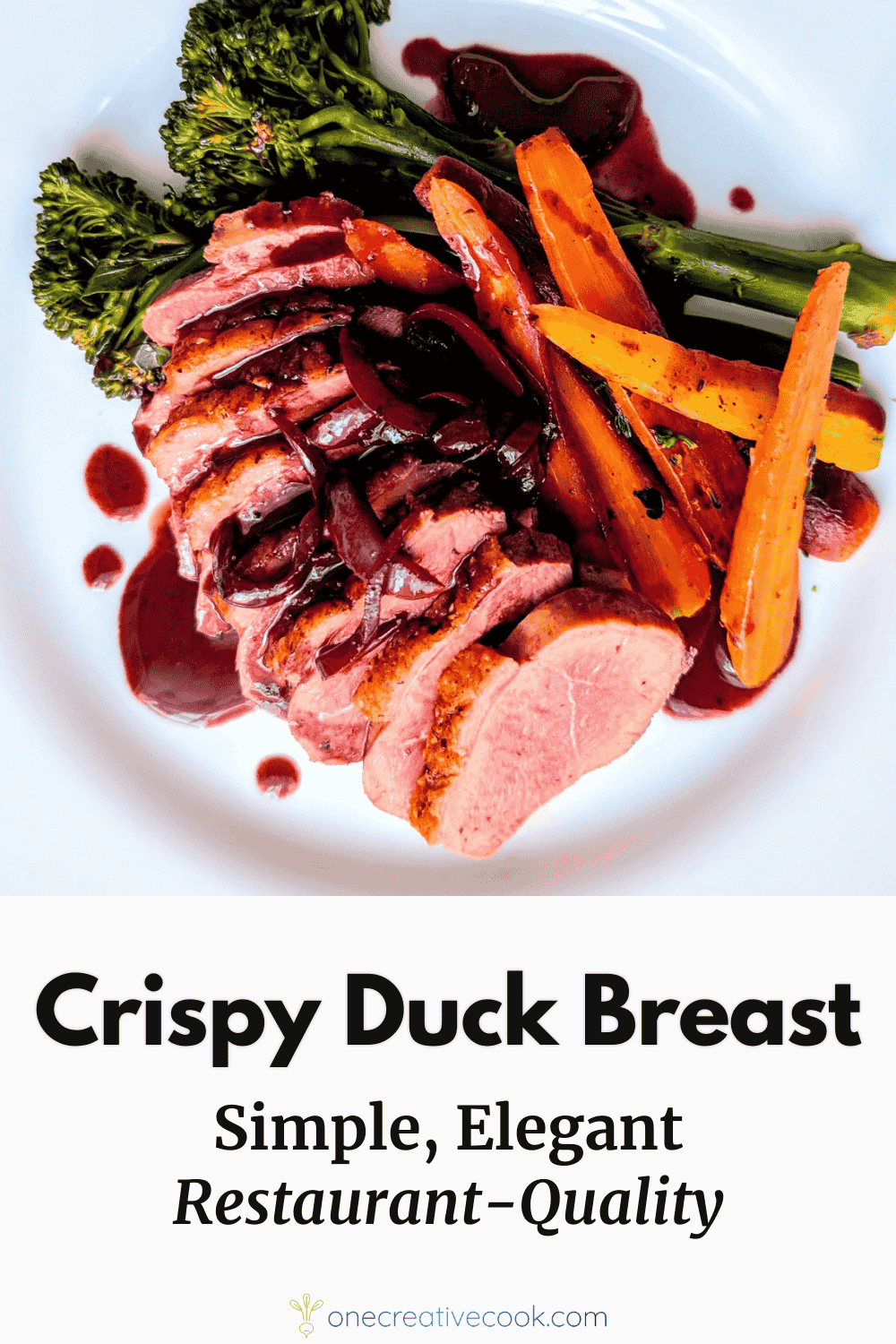 Perfectly cooked duck breast with red wine pan sauce recipe