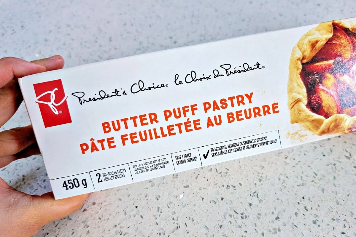 All-butter puff pastry package used to make Beef Wellington