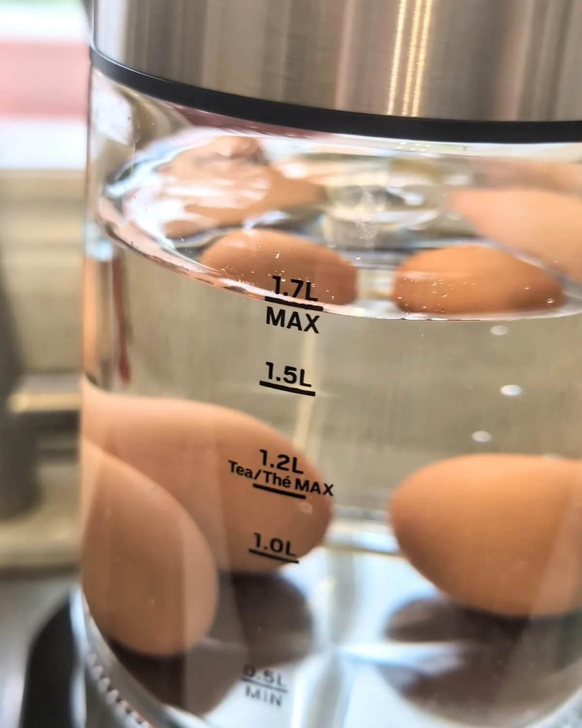 Eggs in an electric kettle with water