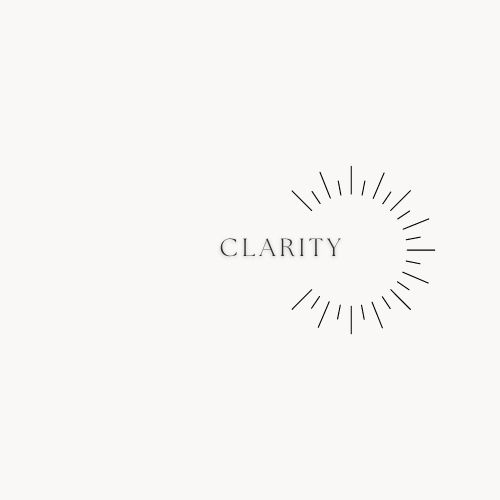 Image with the word 'Clarity' and sunburst design