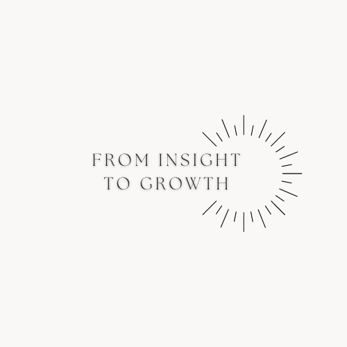 Text "From Insight to Growth" with stylized sunburst design on the right.