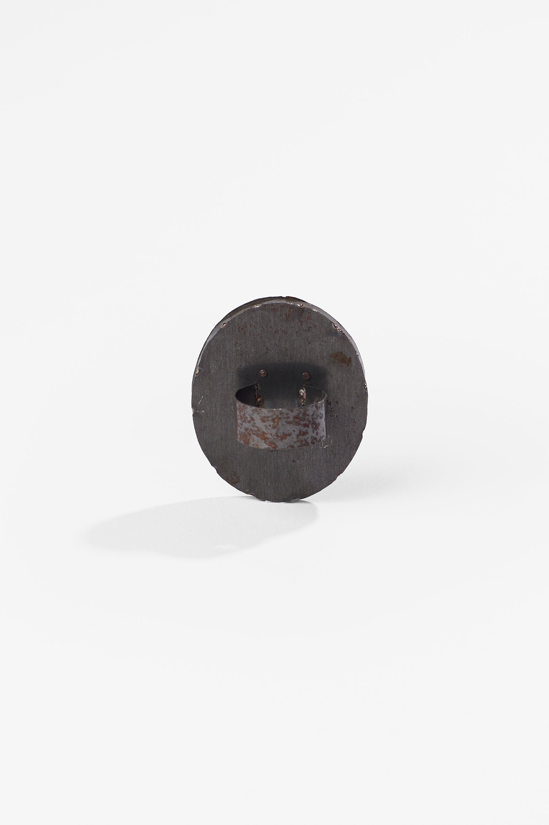 Anna Davern. 'Empire ring (British Guiana)', biscuit tin, tin globe, 40x35x22mm size , 2026, $380. Photography: Ross Coulter