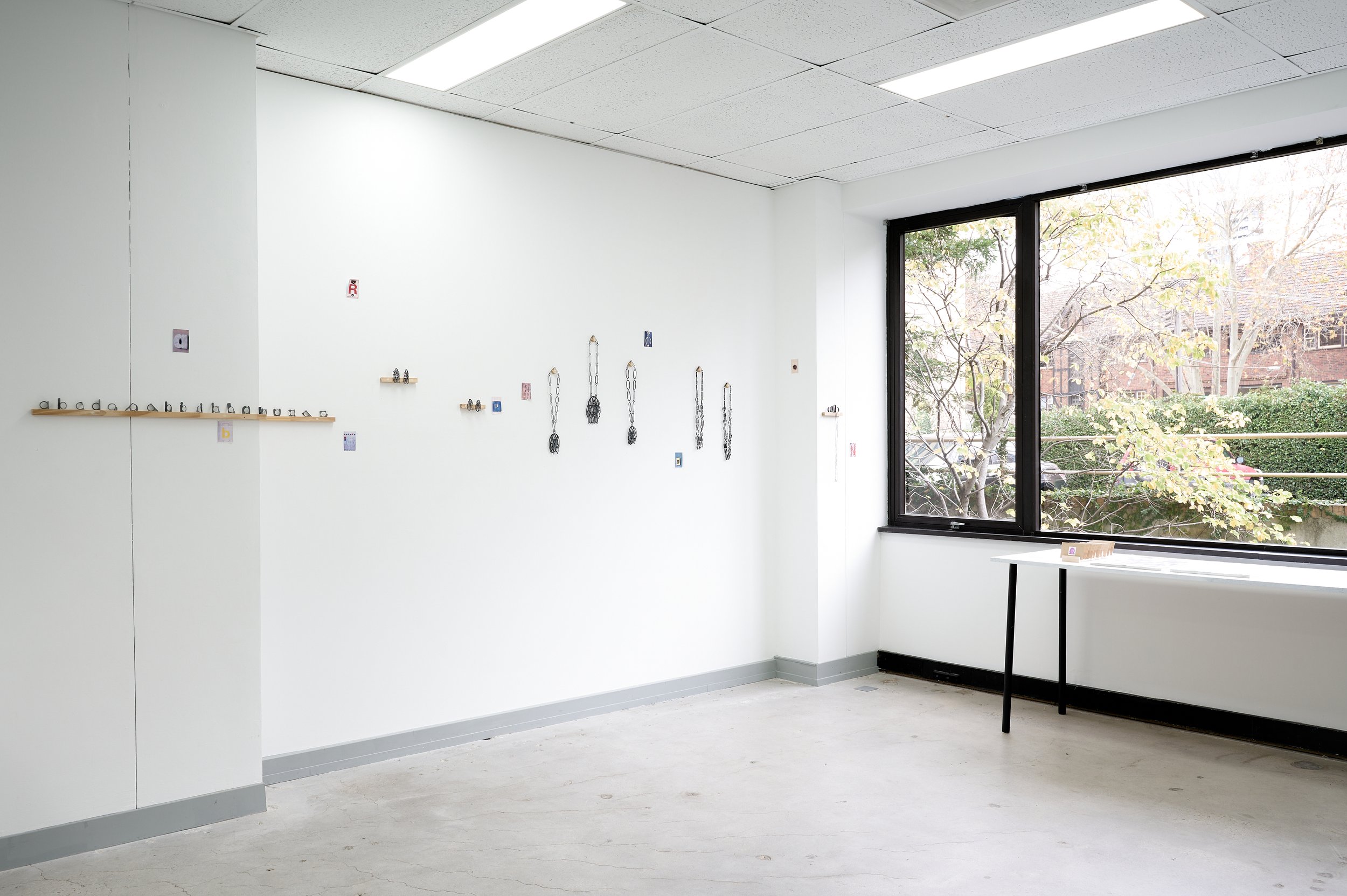 Alta Forma, 'Some Types', installation view, Roseanne Bartley, Adam Cruickshank. Photograph: Ross Coulter