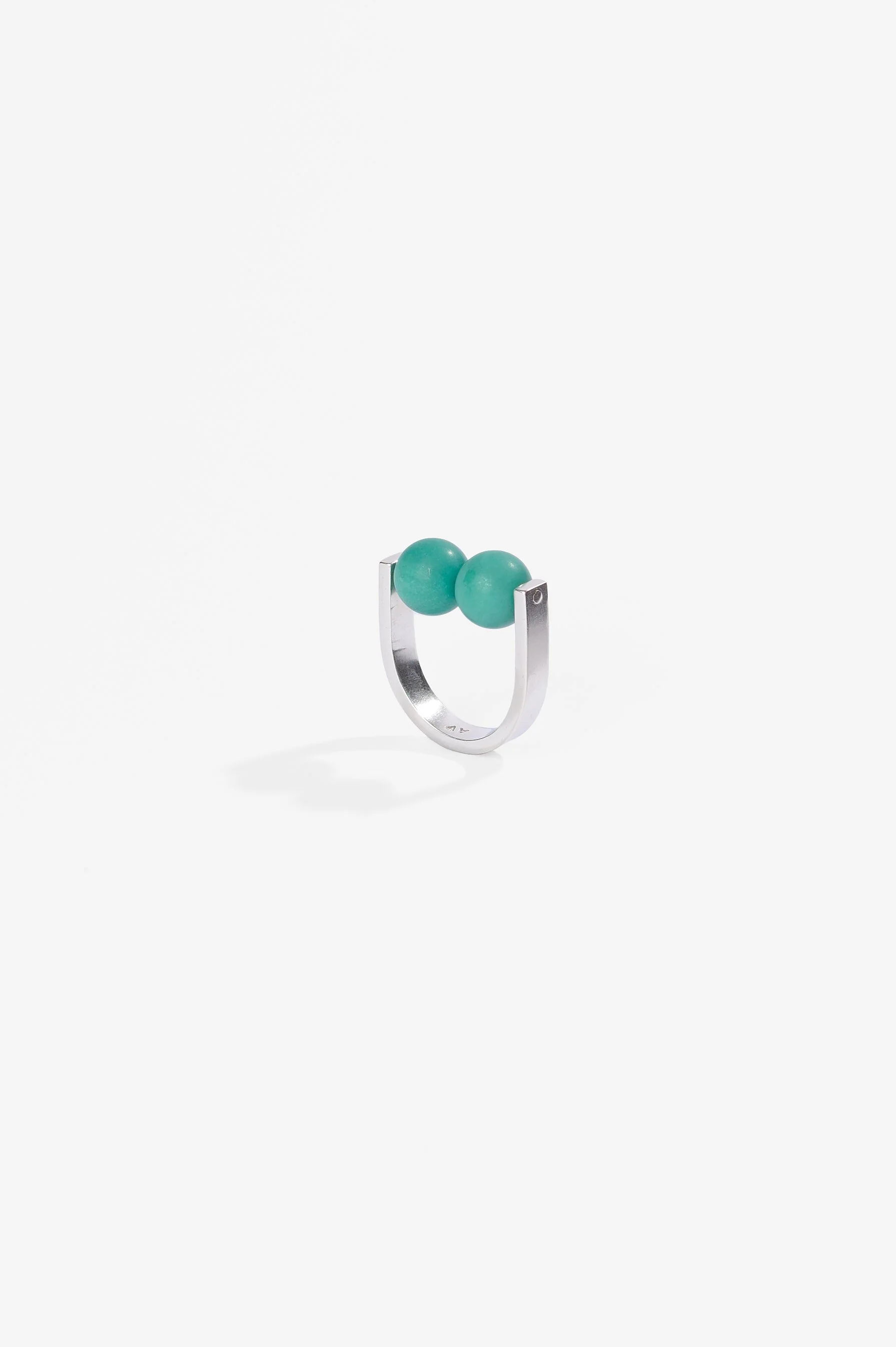 Anna Varendorff, Turquoise Two Balls Ring, fits like O, sterling silver, turquoise, $600. Photography: Ross Coulter