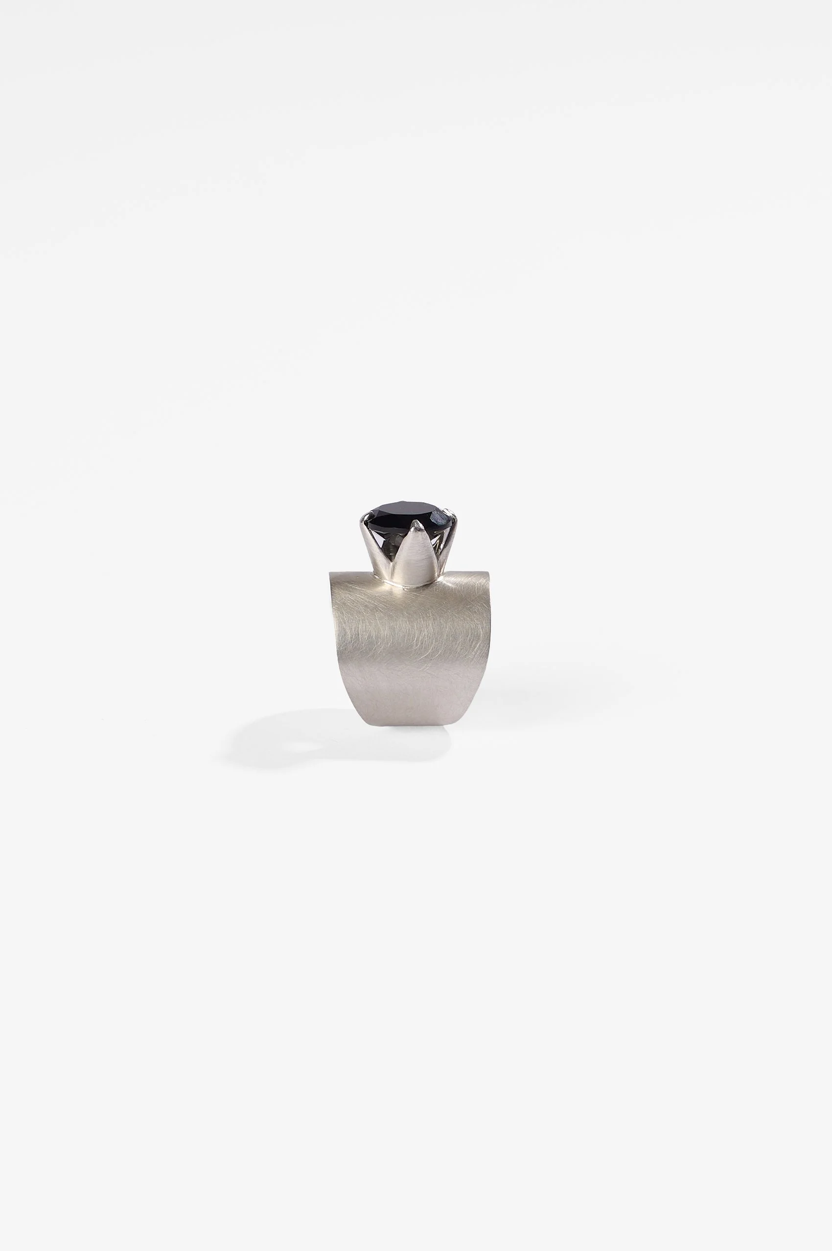Flynn Parker-Greer, STONE, sterling silver, onyx, size R, 2026, $880. Photography: Ross Coulter
