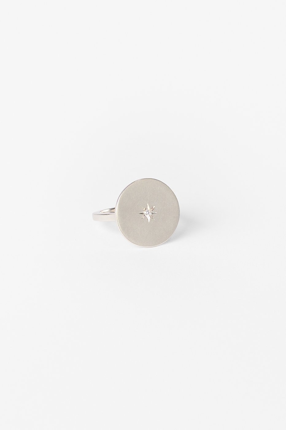 97. Anna Varendorff, ‘Circle Signet with Diamond’, 2026, diamond, sterling silver, 1.7cm dia (approx. sizes K and O available. Please note due to the unique shape of these rings the gallery recommends trying these works on for correct fit). Price: $4