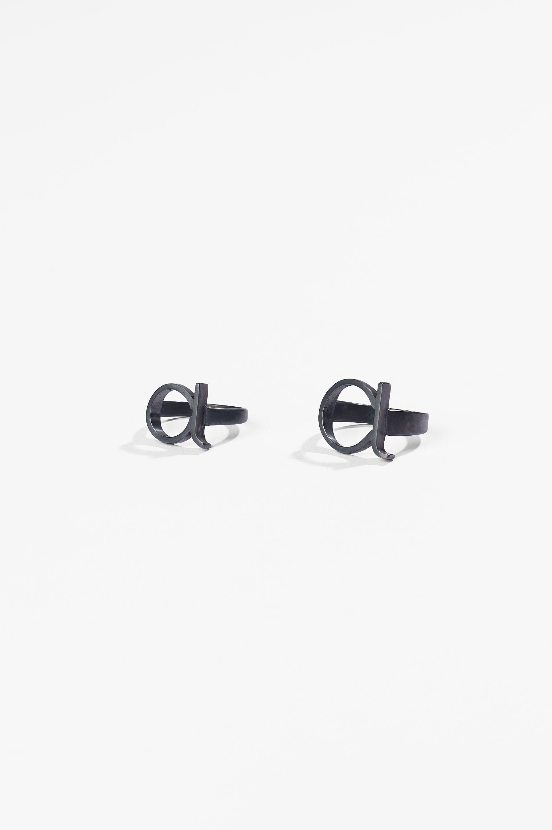 Roseanne Bartley, Letter rings (small and large a), sterling silver, various sizes, 2026, $420 each. Photography: Ross Coulter